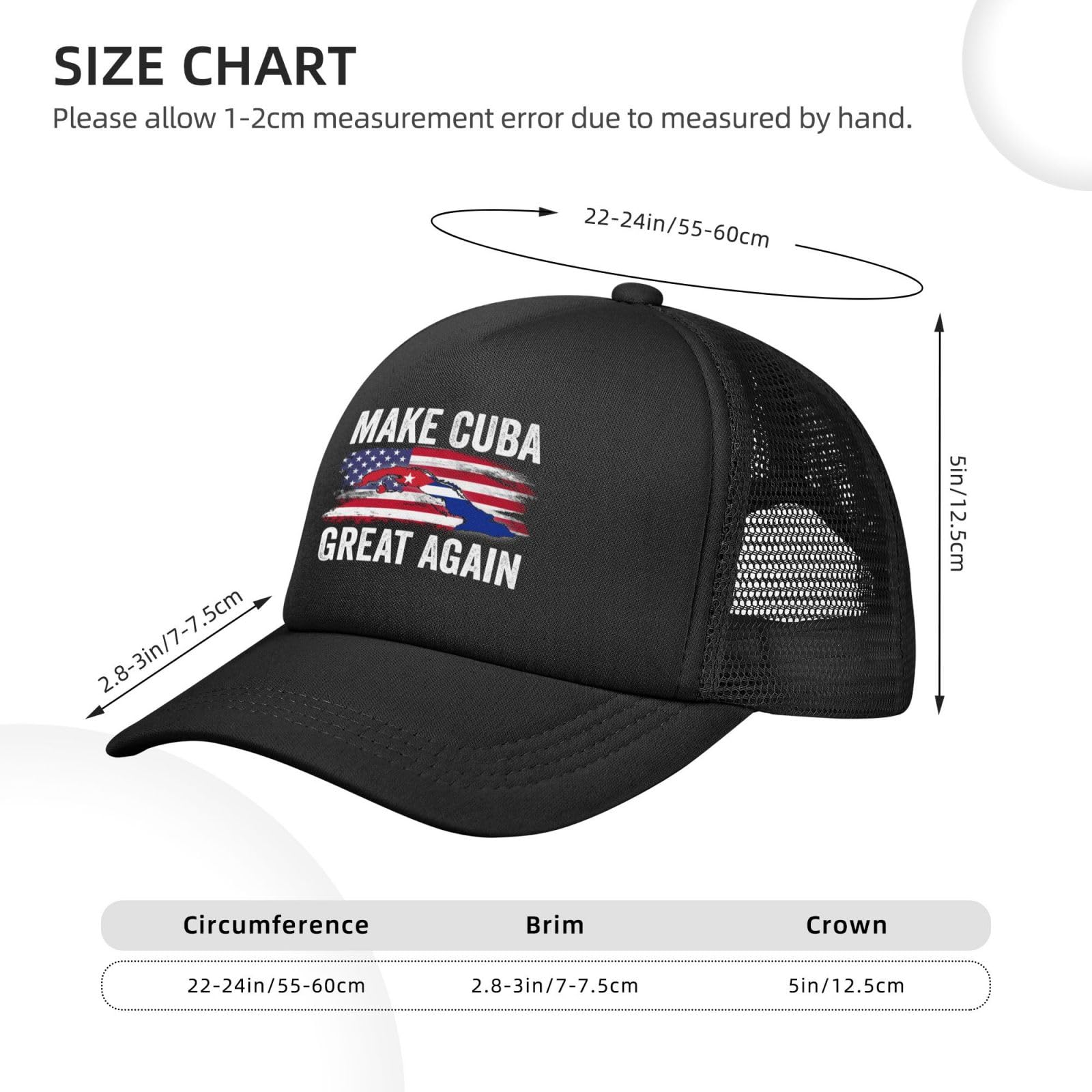 Antaa Make Cuba Great Again Hats Cuban Flag Mesh Trucker Cap Black