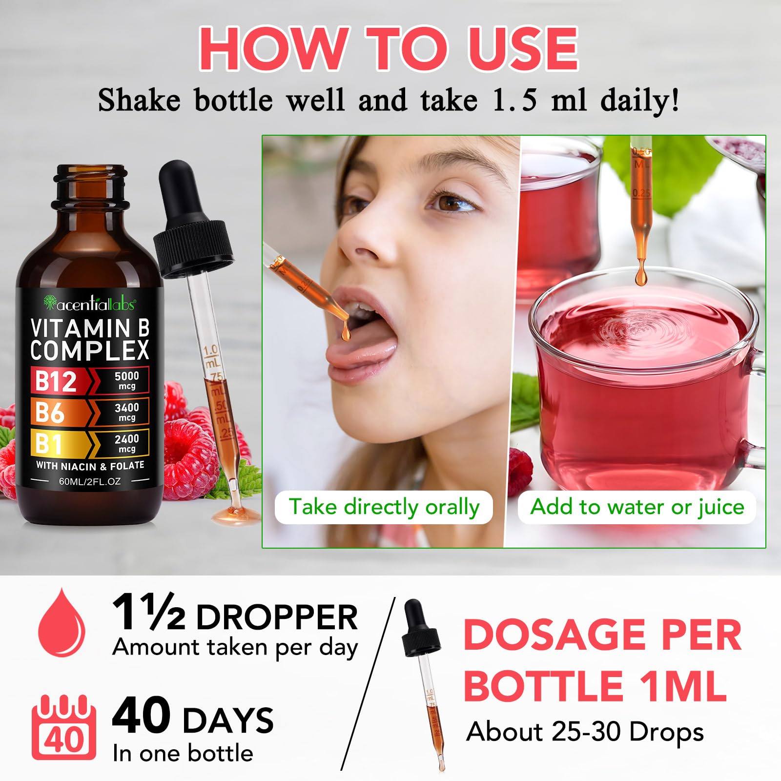 Organic Vitamin B Complex,Vitamin b Complex for Women, Vitamin B Complex Liquid, Vitamin B12 Methylcobalamin,Vitamin b6,B1,B9 for Metabolic Health Support, Vegan, Non-GMO, Gluten Free