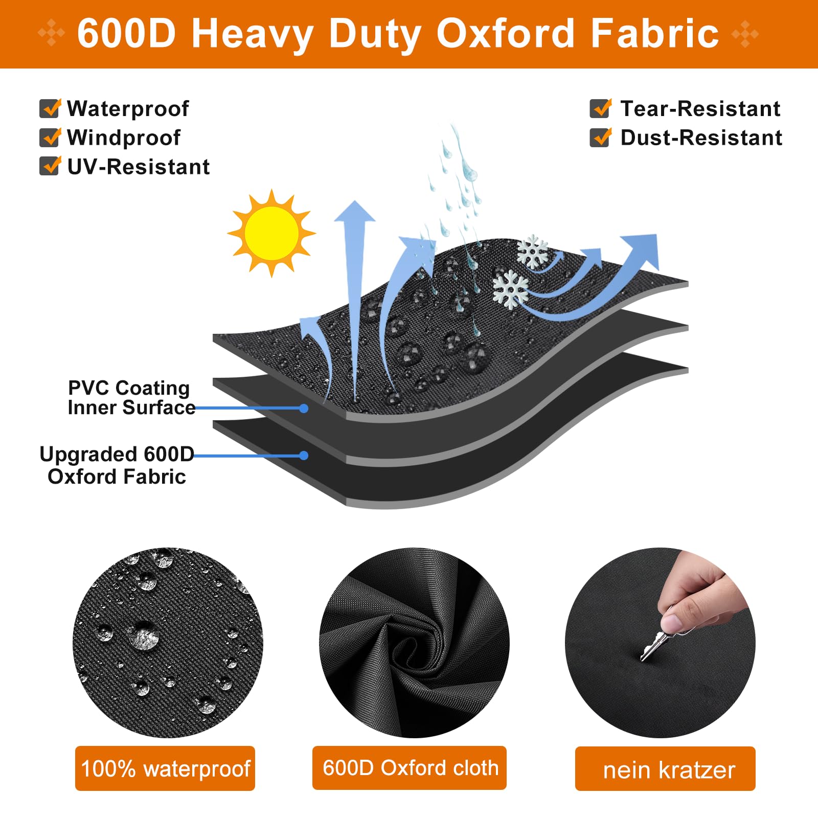 Grill Cover,58 inch Heavy Duty Waterproof Grill Cover for Outdoor Grill,600D Anti-UV Fade-Resistant Barbecue Gas Cover with Adjustable Straps for Weber,Genesis,Charbroil and More Grills