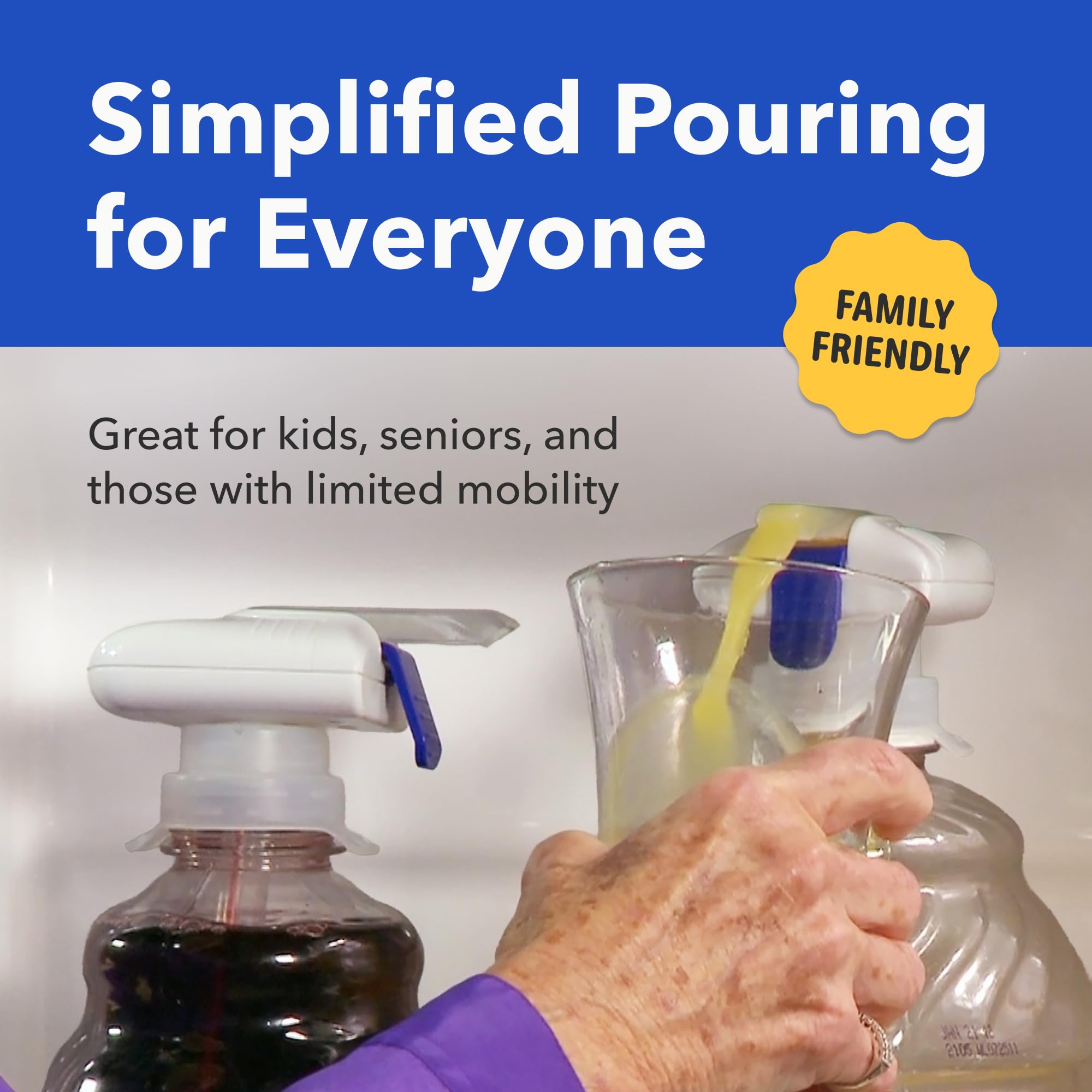 The Magic Tap Automatic Drink Dispenser - Hands-Free Beverage Dispenser for Fridge - Perfect for Milk, Juice - Gifts for Women & Men - 1 Pack, White