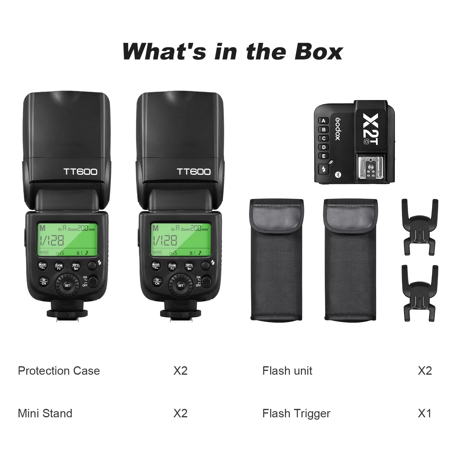 Godox 2X TT600 HSS 2.4G Wireless Master/Slaver Flash Speedlite & Receiver Godox X2T-C Remote Trigger Transmitter Kit Built-in godox X System Compatible for Canon Cameras