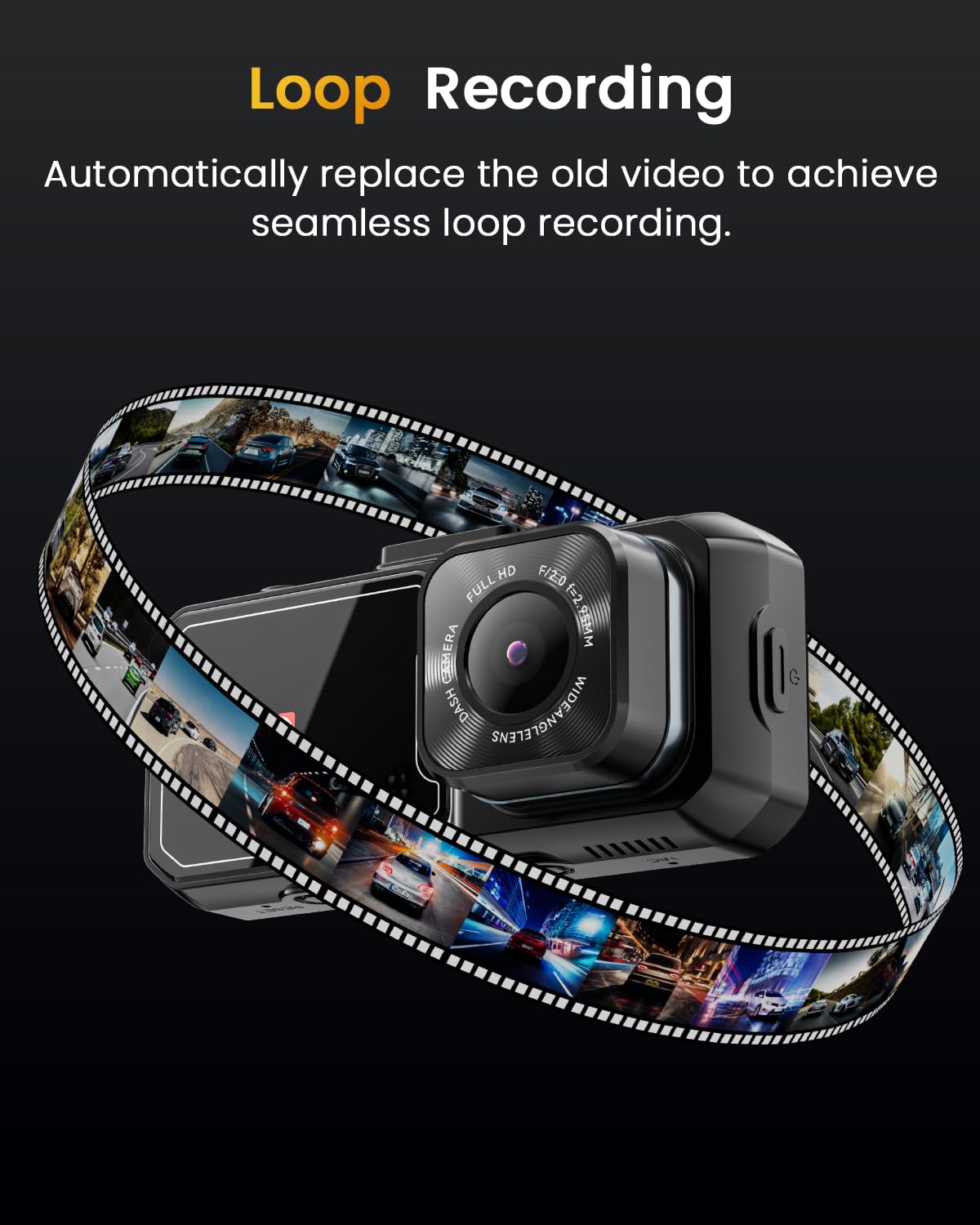 Dash Cam Front and Rear, 4K UHD Dual Dash Camera for Cars, 3.16" IPS Dashboard Camera Recorder Built-in WiFi & APP Control, with Free 64GB SD Card, 24H/7 Parking Mode, WDR, Supercapacitor