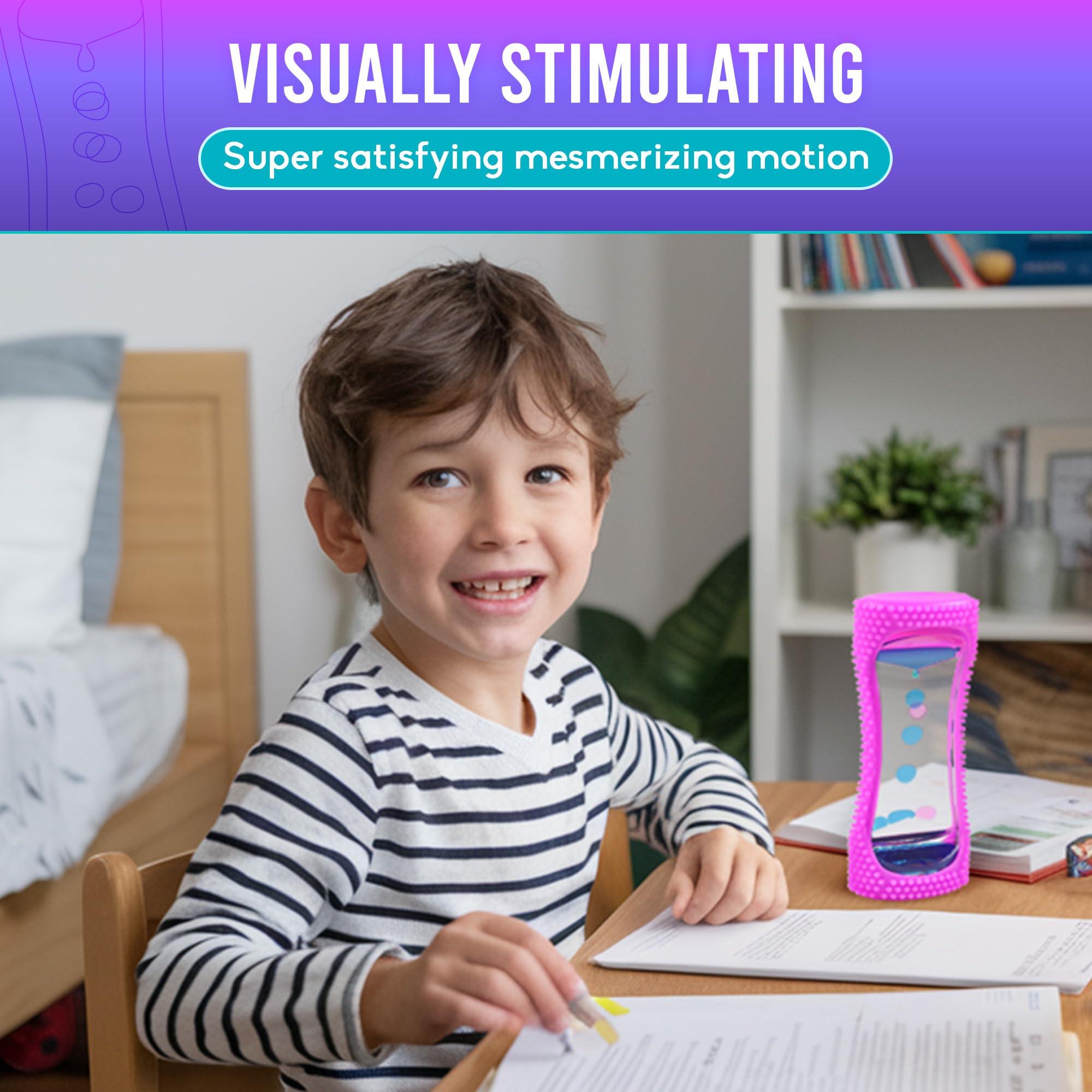 BUNMO Liquid Motion Bubbler Sensory Toys - Sensory Stocking Stuffers for Kids - Glow in The Dark and Liquid Motion Bubbler Sensory Toys - Sensory Stocking Stuffers for Kids - Purple