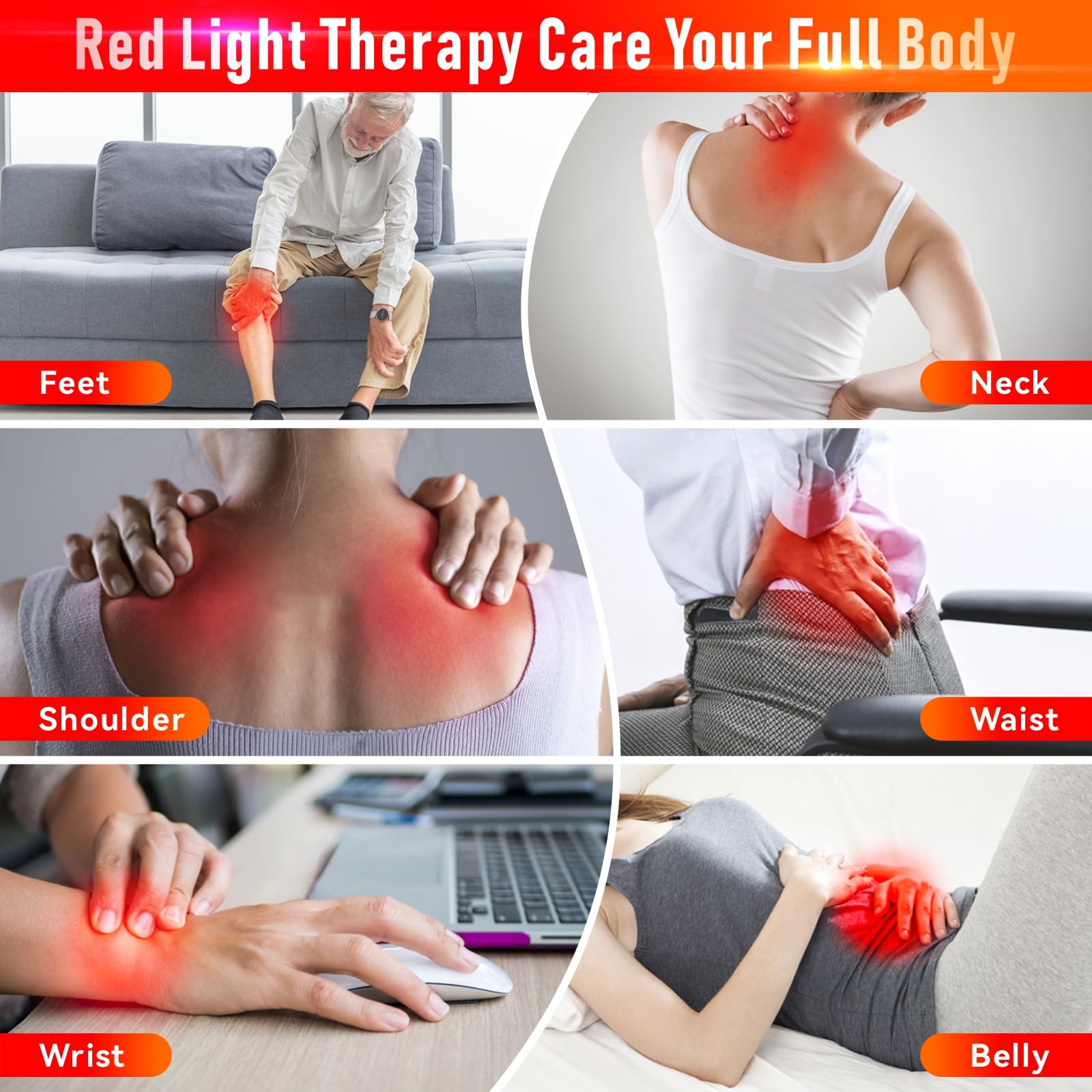 Red Light Therapy, Red Light Therapy Lamp for Body,Red Infrared Light Therapy Panel with Stand,Deep 660nm and 850nm Near Infrared Led Red Light Therapy Device at Home for Face Pain Skin Back