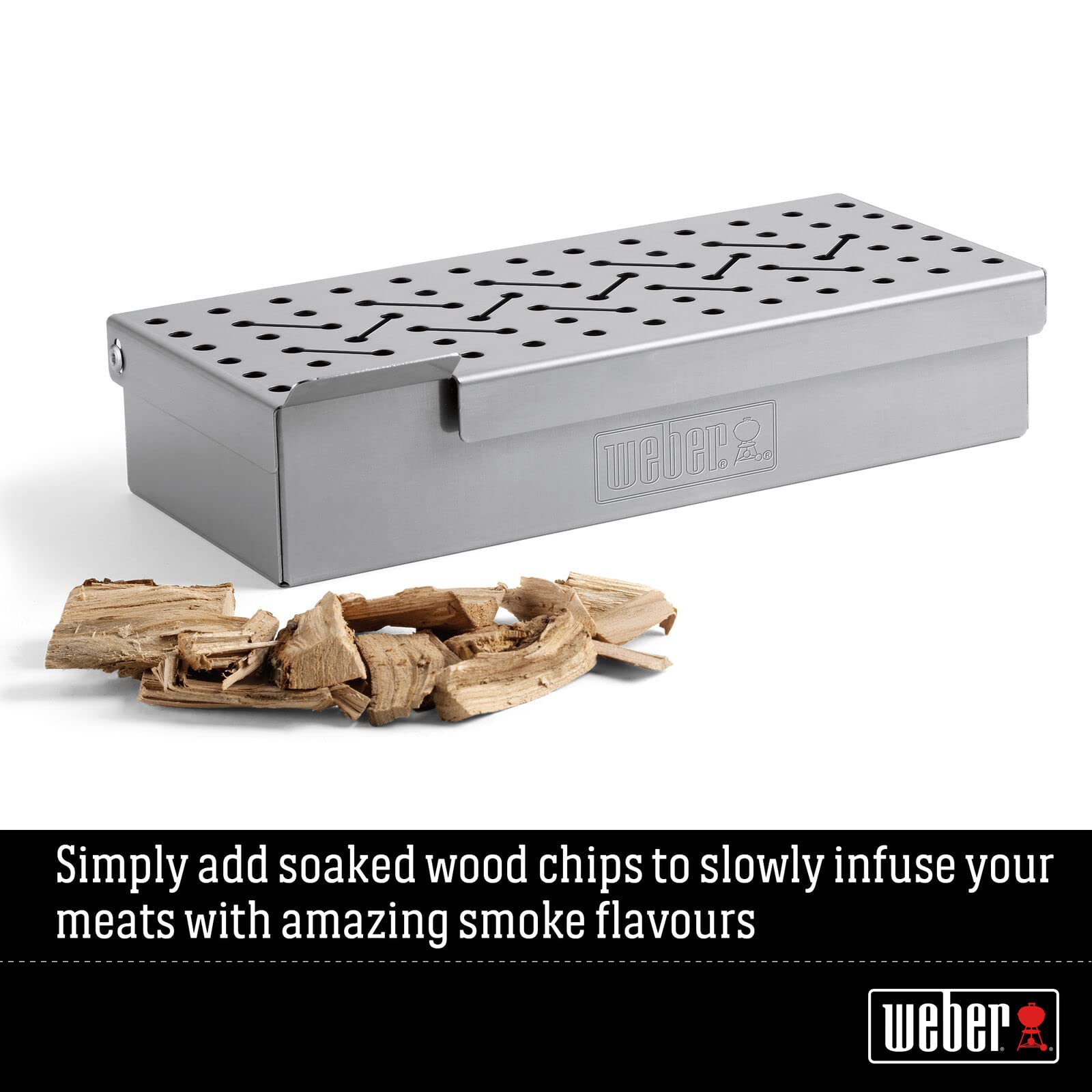 Weber Universal Stainless Steel Smoker Box, 9.8" L x 4.5" W x 2" H