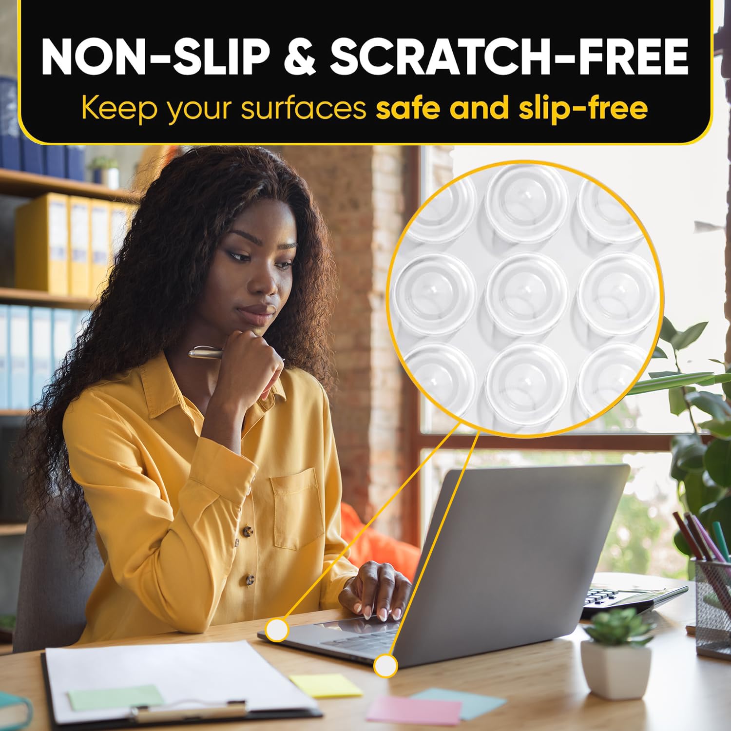 Vellax 64 Clear Silicone Bumper Pads & 128 Self Adhesive Cabinet Door Bumpers - Self-Adhesive Sound Dampening Stops with Jelly Button Shape Design for Cabinet Doors, Drawers, Cupboards, Glass Surfaces