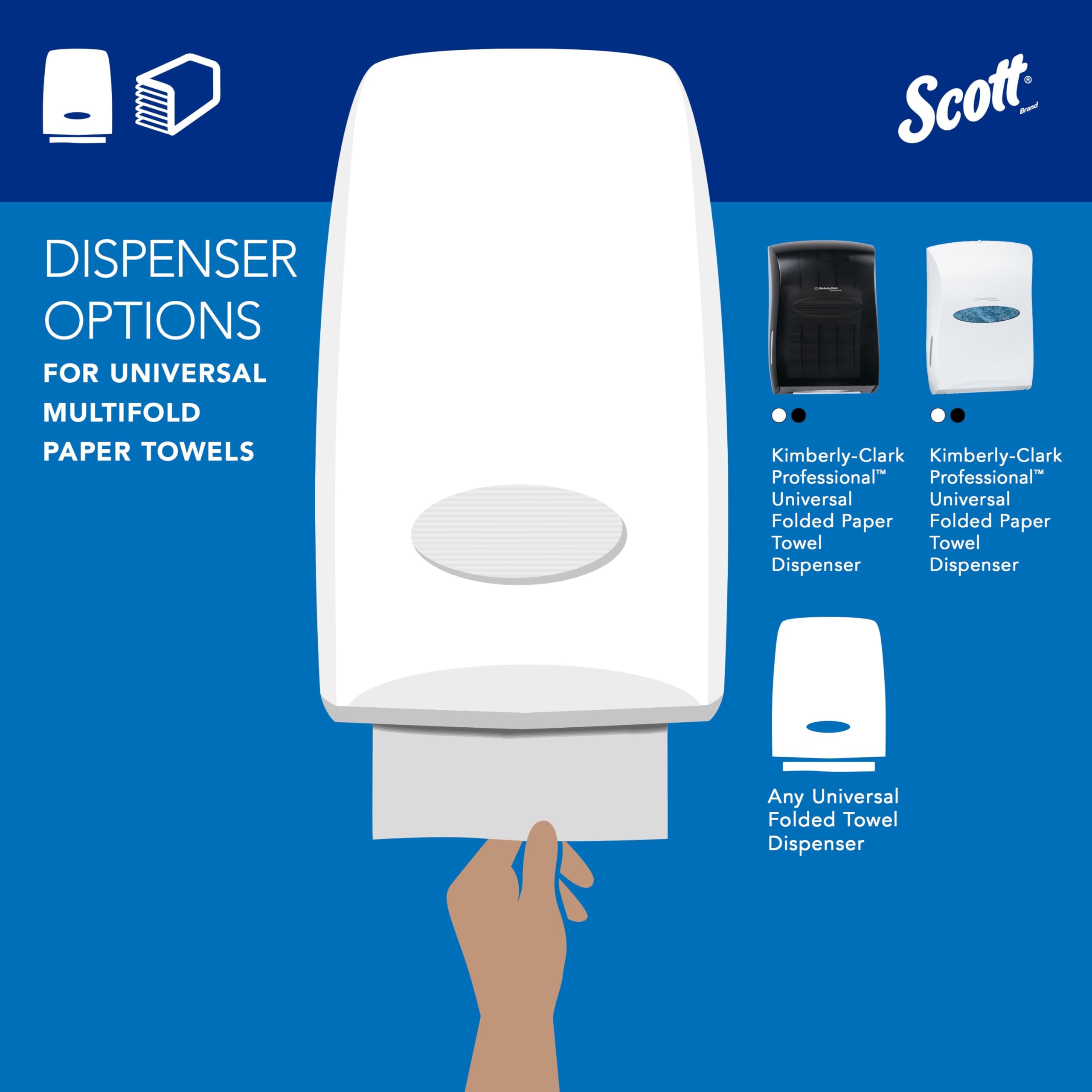 Scott Professional Multifold Paper Towels, Bulk (01804), with Absorbency Pockets, 9.2" x 9.4" sheets, White (250 Sheets/Pack, 16 Packs/Case, 4,000 Sheets/Case)