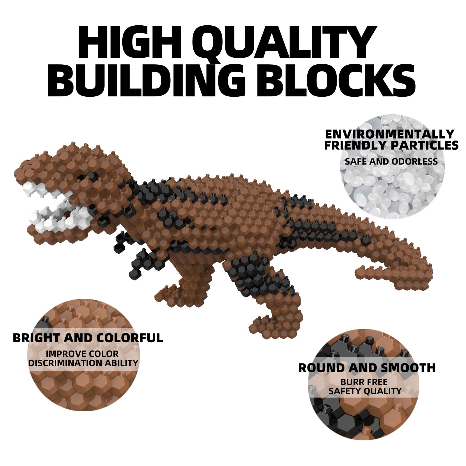 KADELE Fun Dinosaur Building Set 326 PCS, Tyrannosaurus rex Creative Educational Toys Boys Girls 8+, Animal Figures Building Kit Model Jurassic Dino Blocks Toy Dispaly Present for Kids Adults