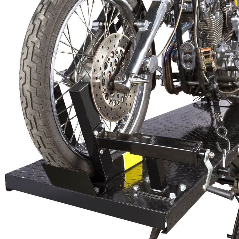 Black Widow BW-1000A-XL Extra-Long Motorcycle Lift Table with Center Jack