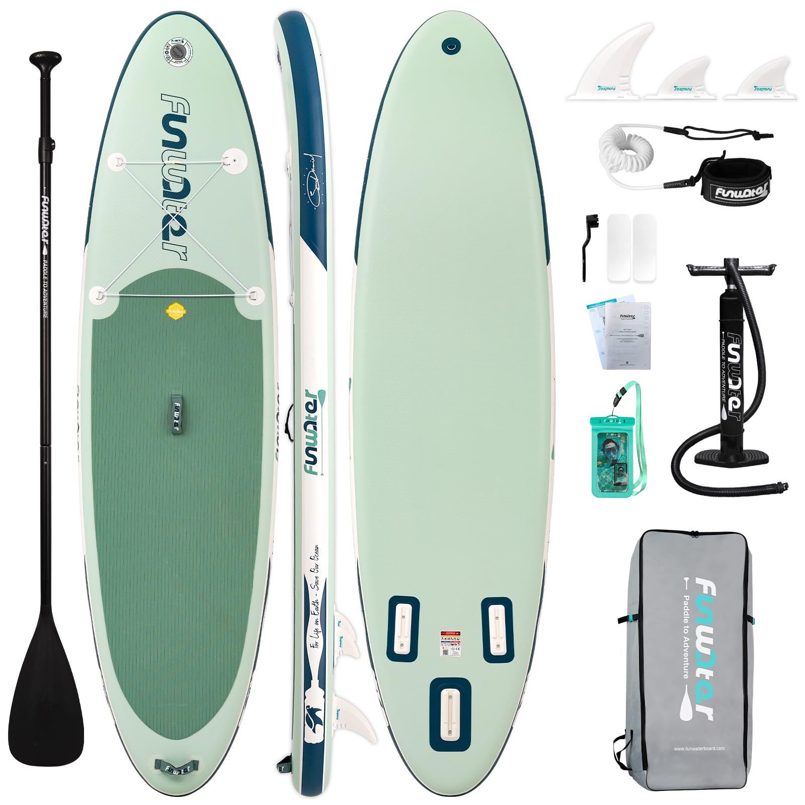 FunWater Inflatable Stand Up Paddle Board Lightweight SUP Boards with SUP Accessories Inflatable Paddleboard for Adults