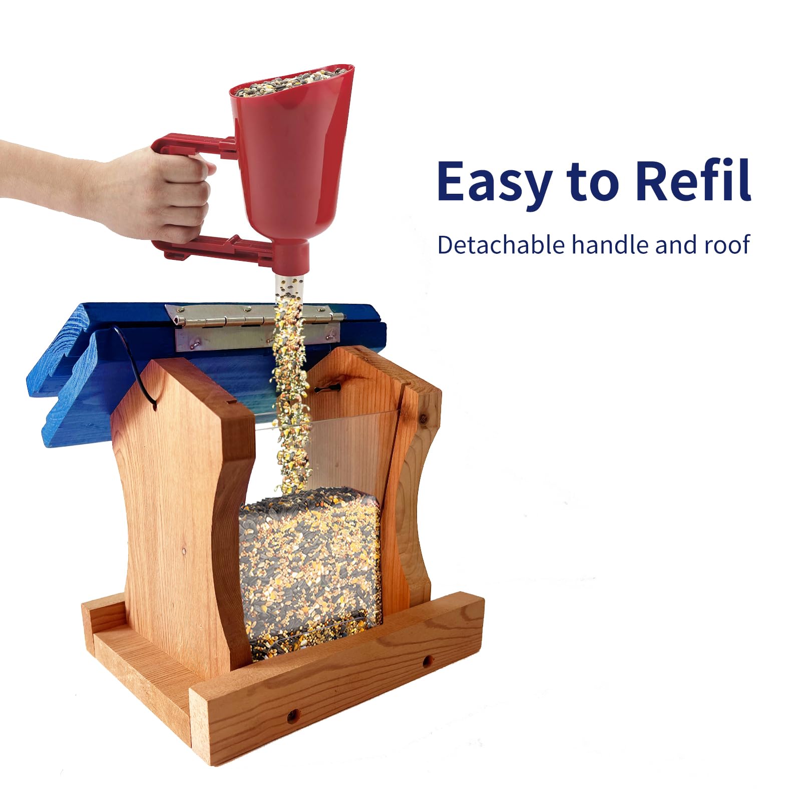 Ranch Hopper Bird Feeders for Outside Extra Thickness 13/16", Bird Feeder Kit for Kids to Build - Alaskan Red Cedar Wood Birdhouse Building with Hanging Cable, Paints and Brushes -Patented