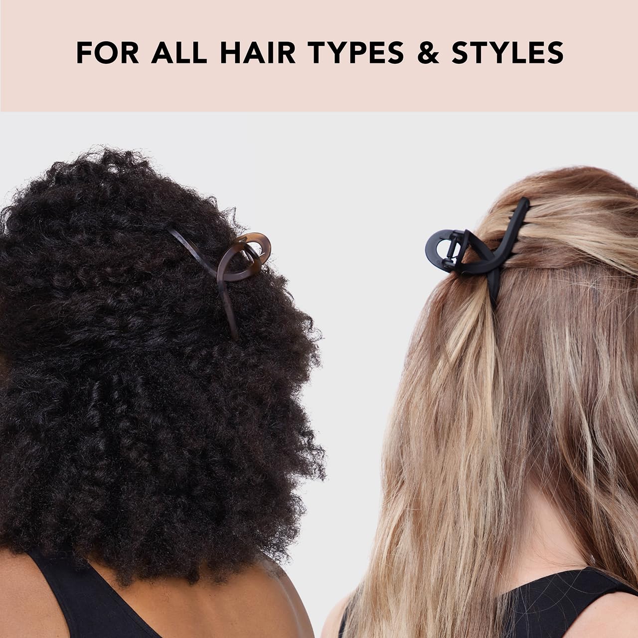 Kitsch Large Hair Clips for Women - Jumbo Loop Hair Claw Clips for Thick Hair | Big Hair Clip & Claw Clip for Teen Girls | Stylish Banana Clip | Hair Styling Accessories (2pc Tortoise&Black)