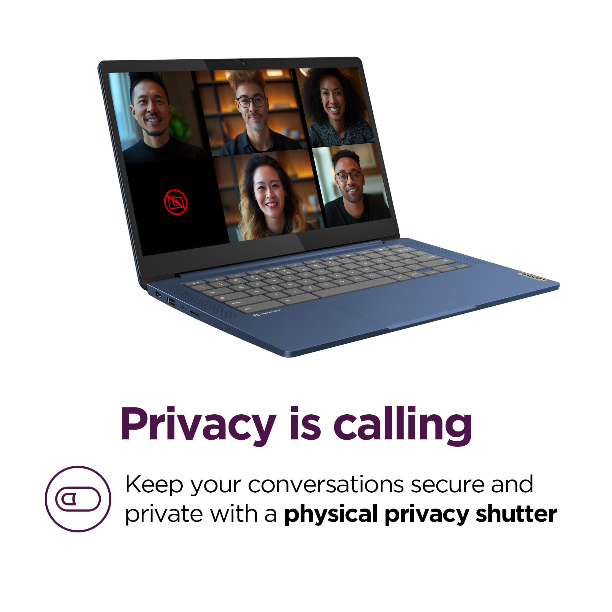 Lenovo IdeaPad Slim 3 Chromebook - 2024 - Lightweight Laptop - Waves MaxxAudio® Speakers - 14" HD Display - HD 720p Camera - 4GB Memory - 64GB Storage - MediaTek Kompanio 520 - Abyss Blue