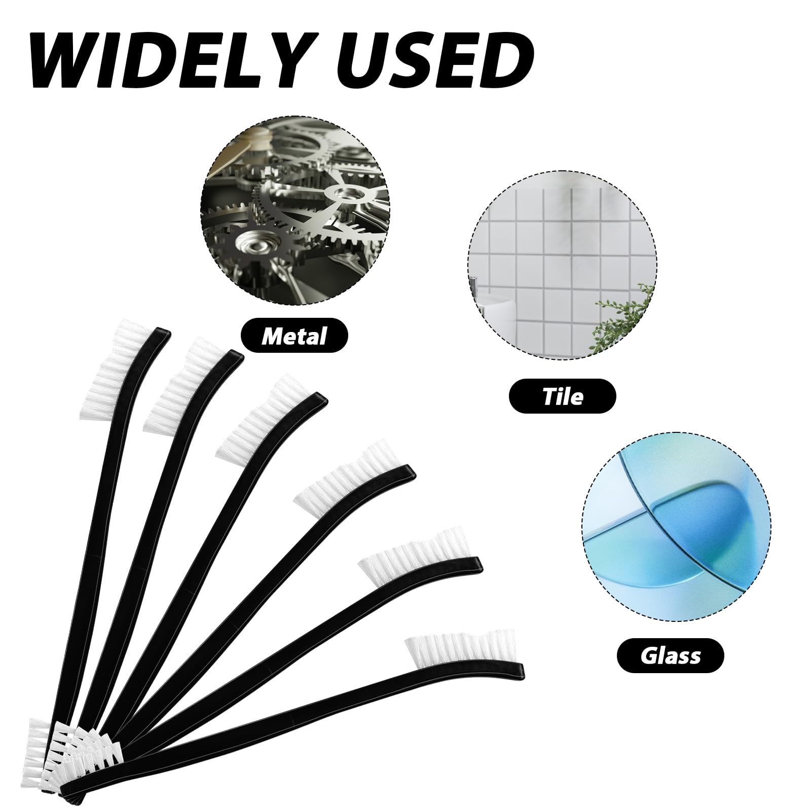9Pcs Double-Ended Cleaning Brushes Set Nylon All Purpose Clean Brush Small Detailing Crevice Brush Mini Stiff Bristles Brushes for Kitchen Sink Bathroom Gaps Corner Small Space
