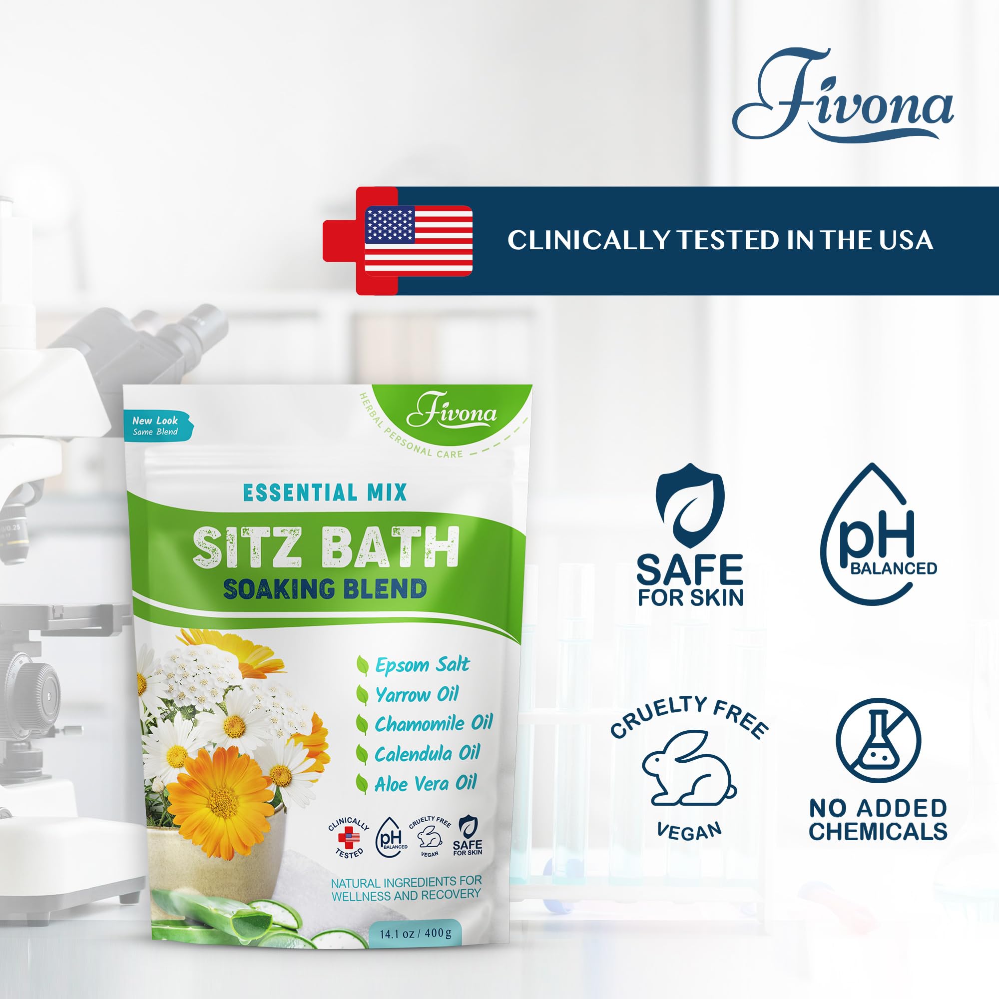 Fivona 4-in-1 Sitz Bath Soak Kit for Hemorrhoids and Postpartum Care 1 Pack of Blend Made of Epsom Salt and Essential Oils Toilet Expandable Seat Storage Bag and Hand Pump for at Home Perineal Soaking