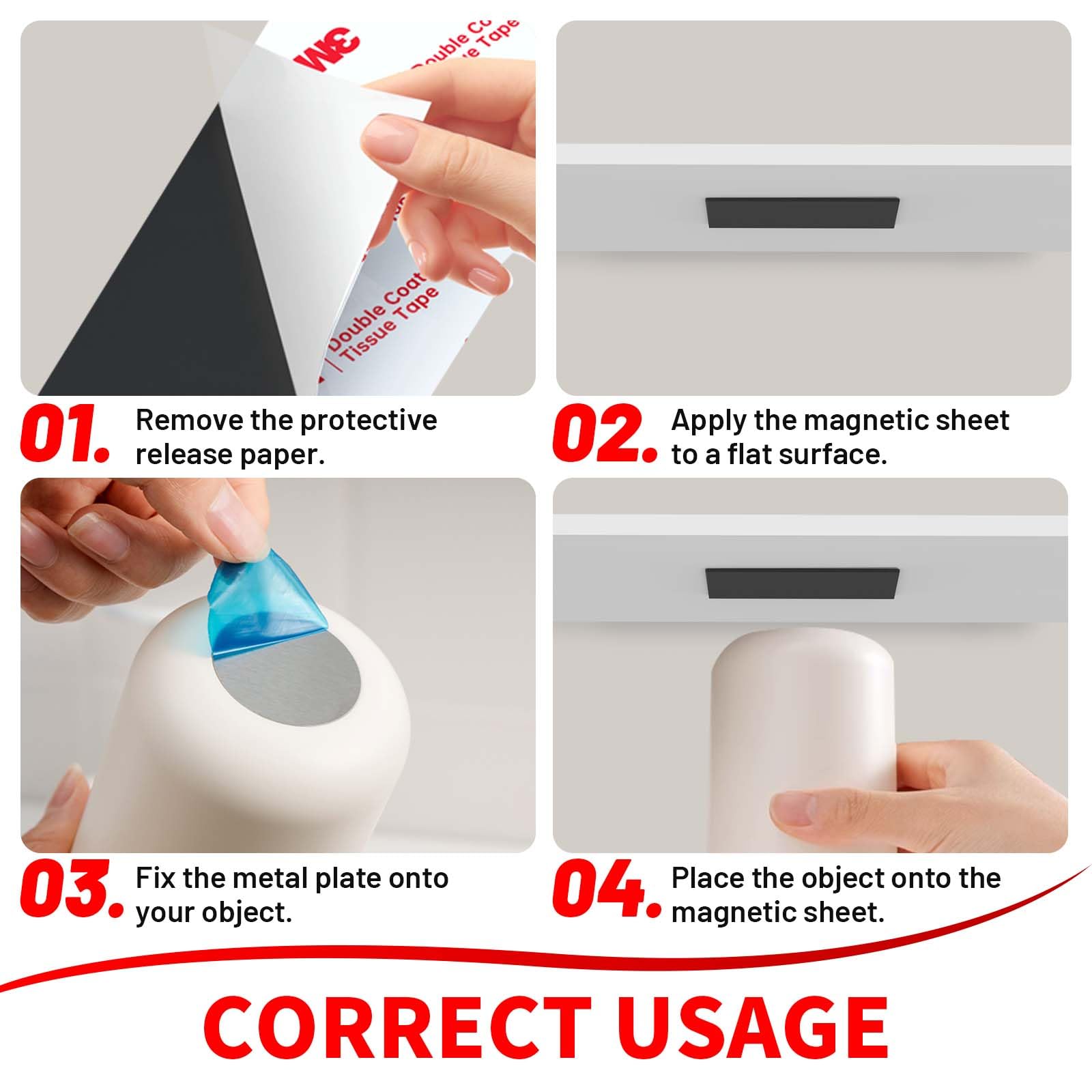 PHIXBEAR Heavy Duty Magnetic Sheets with Adhesive Backing,High Magnetic Strength with 2mm Ultra-Thick Flexible Material, Easy to Cut for DIY, Crafts,Fridge, Storage,Mirror Decoration(8.28" x 11.7")