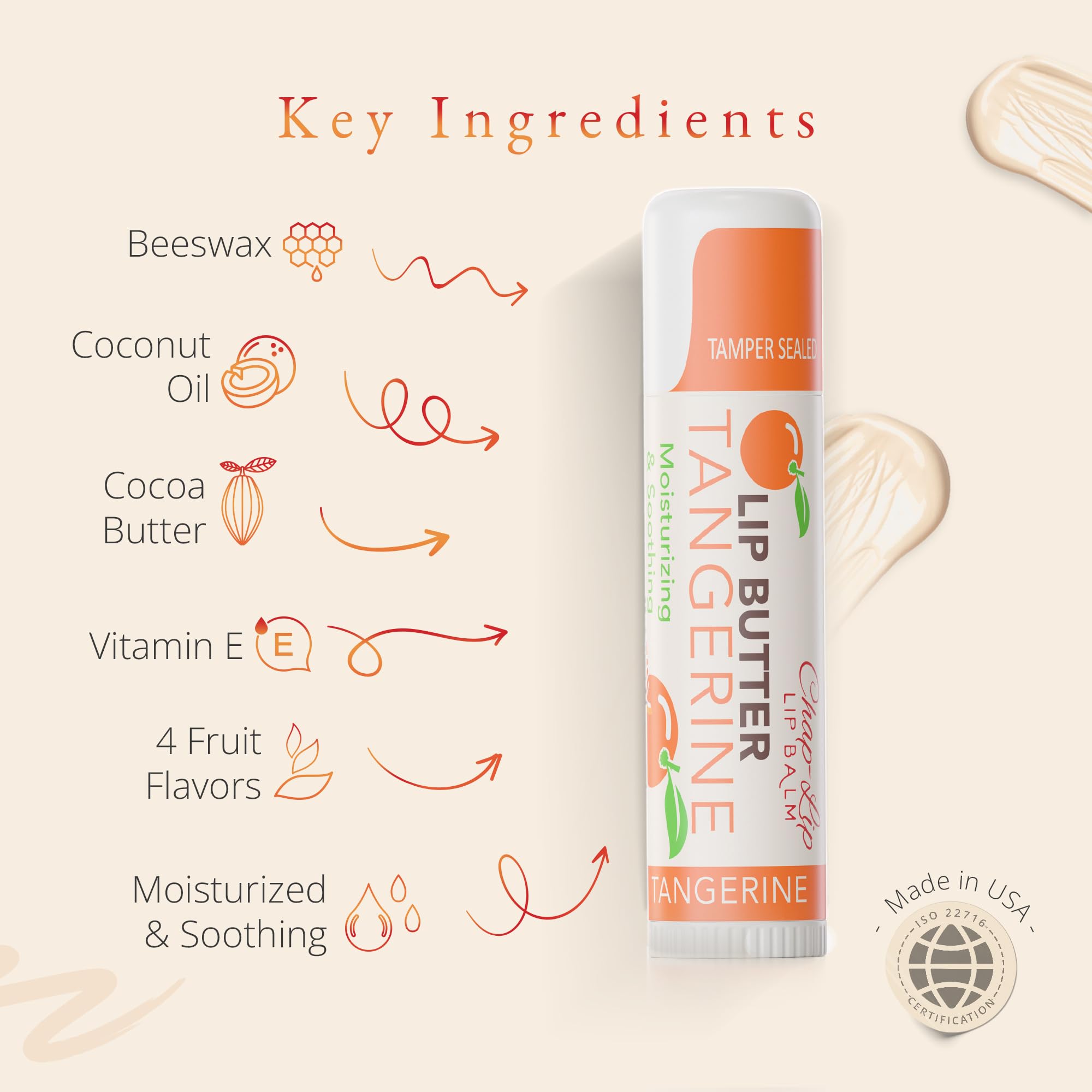 CHAP-LIP Original Lip Balm Hydrating Bulk Chap Stick with Fruit Flavors, Coconut Oil, Cocoa Butter - Christmas Gift Stocking Stuffers Lip Therapy Pack for Men and Women - Made in USA, 48 Pack x 12 Box