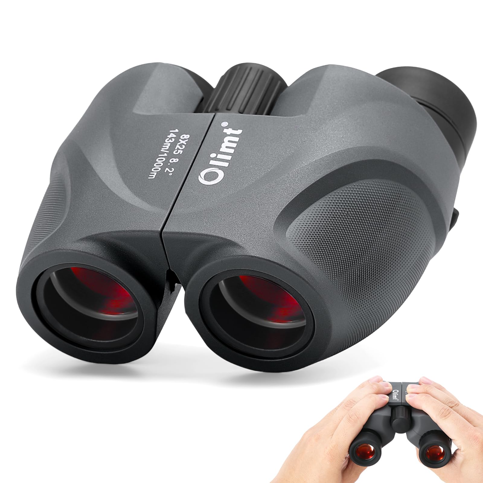 8x25 Compact Binoculars, Small Lightweight Handheld Portable Mini Pocket BAK-4 Prism 8.2° Wide Angle View ED Lens Professional HD Optics for Adults Outdoor Travel Bird Watching Hiking Birding Concert