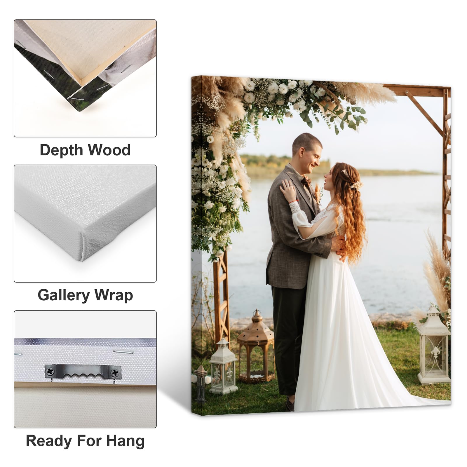 GagetElec Custom Canvas Prints with Your Photos,Photo Prints & Customized Picture Canvas Wall Art Decoration for Bedroom,Living Room,Christmas & Thanksgiving Gifts (11L x 14W)