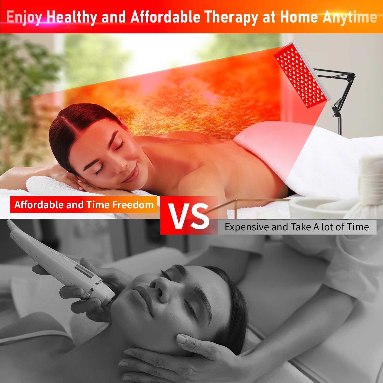 Red Light Therapy, Red Light Therapy Lamp for Body,Red Infrared Light Therapy Panel with Stand,Deep 660nm and 850nm Near Infrared Led Red Light Therapy Device at Home for Face Pain Skin Back