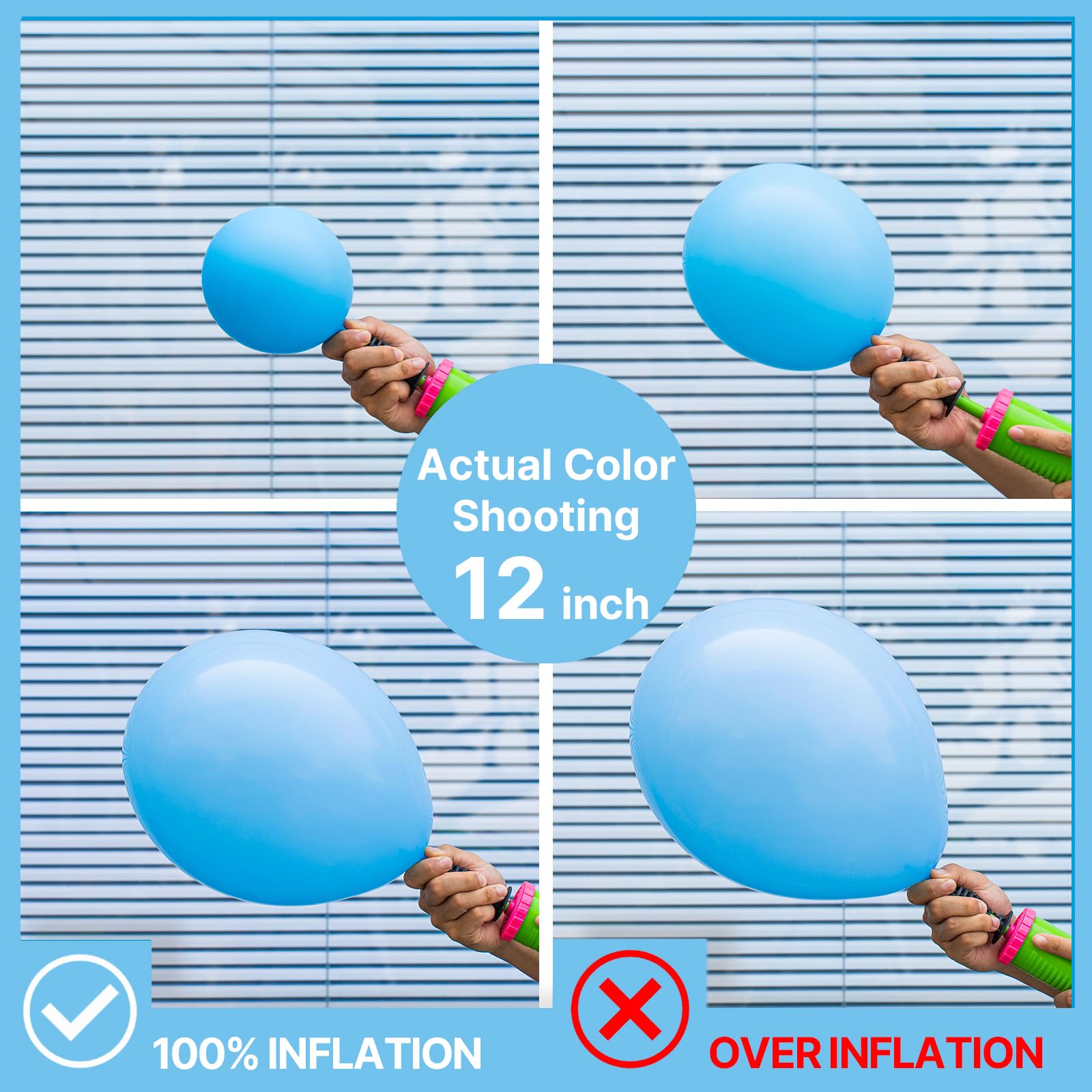 PartyWoo Blue Balloons 123 pcs Sky Blue Balloons Different Sizes Pack of 18 12 10 5 Inch Baby Blue Balloon Arch Kit Balloon Garland for Birthday Graduation Boys Baby Shower Party Decorations Blue-Y20