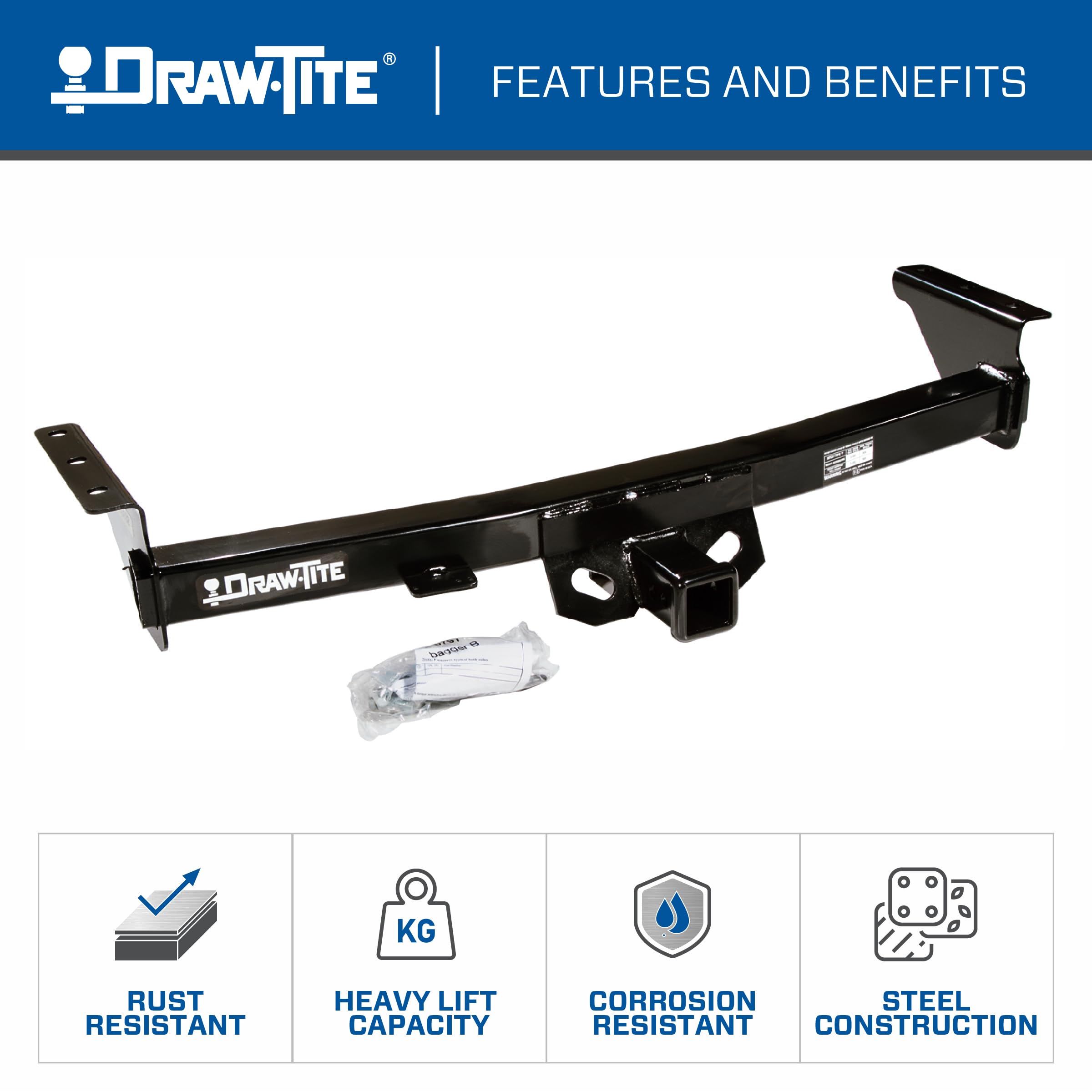 Draw-Tite 75282 Class 3 Trailer Hitch, 2 Inch Square Receiver, Compatible with 2005-2023 Nissan Frontier, 2009-2012 Suzuki Equator