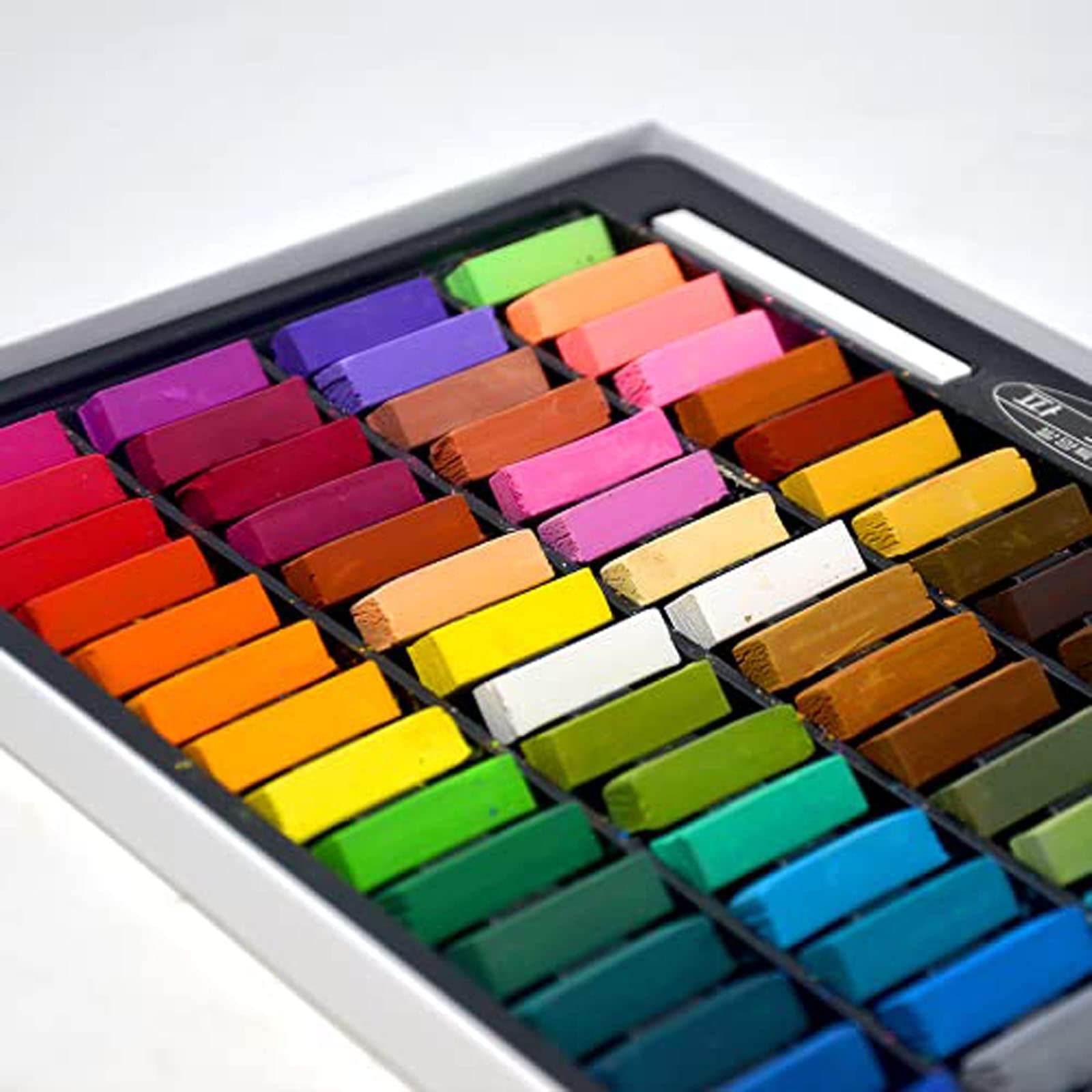 Mungyo Non Toxic Square Chalk, Soft Pastel, 64 Pack, Assorted Colors (B441R078-7003A)