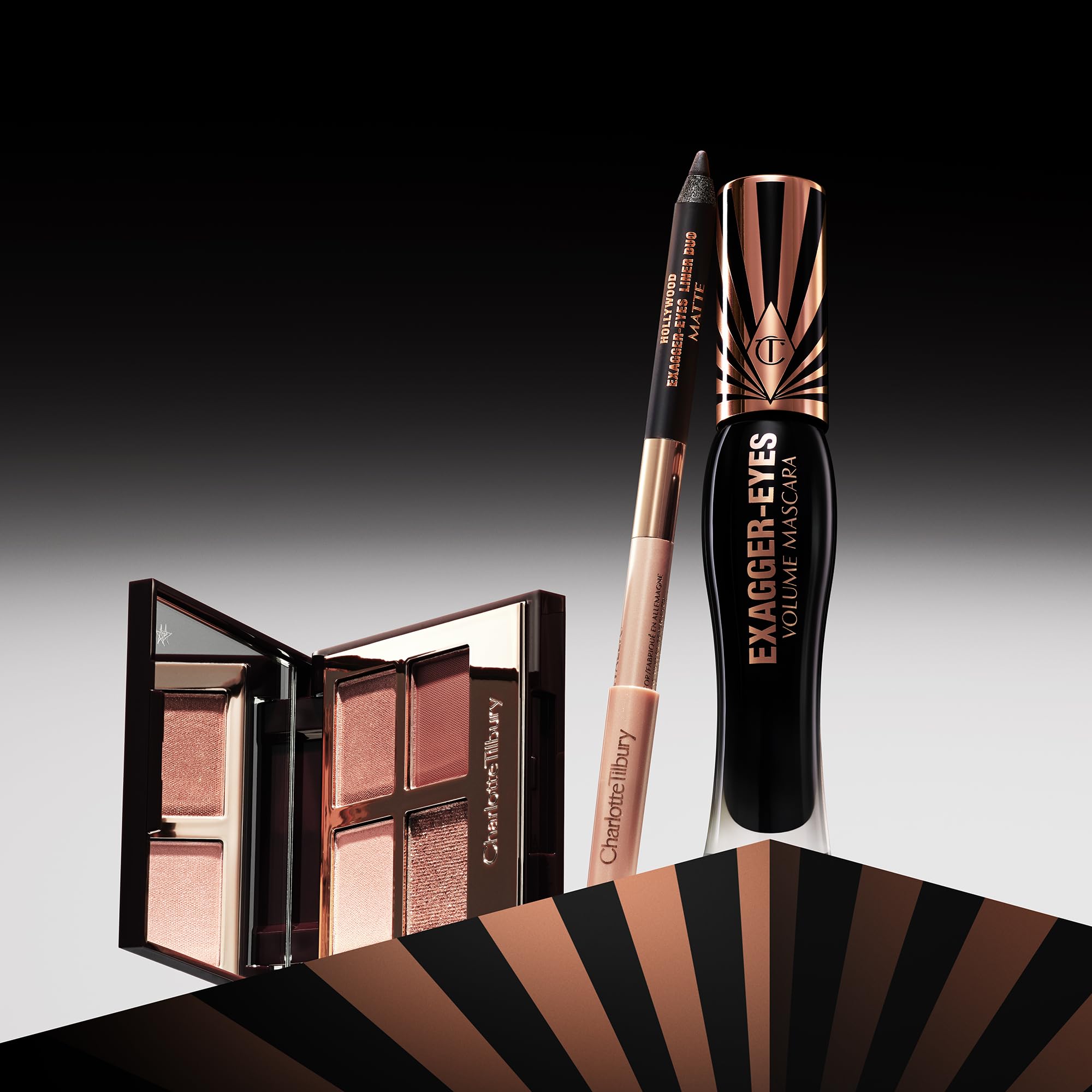 Charlotte Tilbury Bigger, Brighter Eyeshadow Palette - Shimmer & Satin Matte Eyeshadow Quad with a Rich Powder Formula - Includes 4 Complementary Shades - Exagger-Eyes