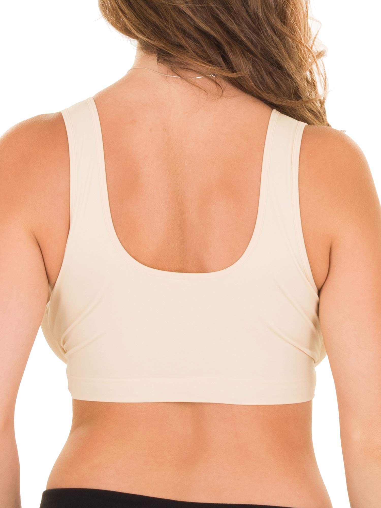 Caramel Cantina 4 Pack Nursing Maternity Women’s Sleep Comfort Bralette Bra (Large, Basics)