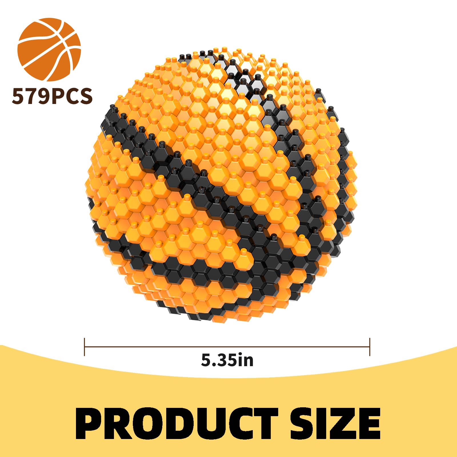 KADELE Basketball Building Block Set, Adults challenging STEM Block Decorations, Miniature 3D Educational Toys for Ages 14 15 16 and Above, (579 Pieces)