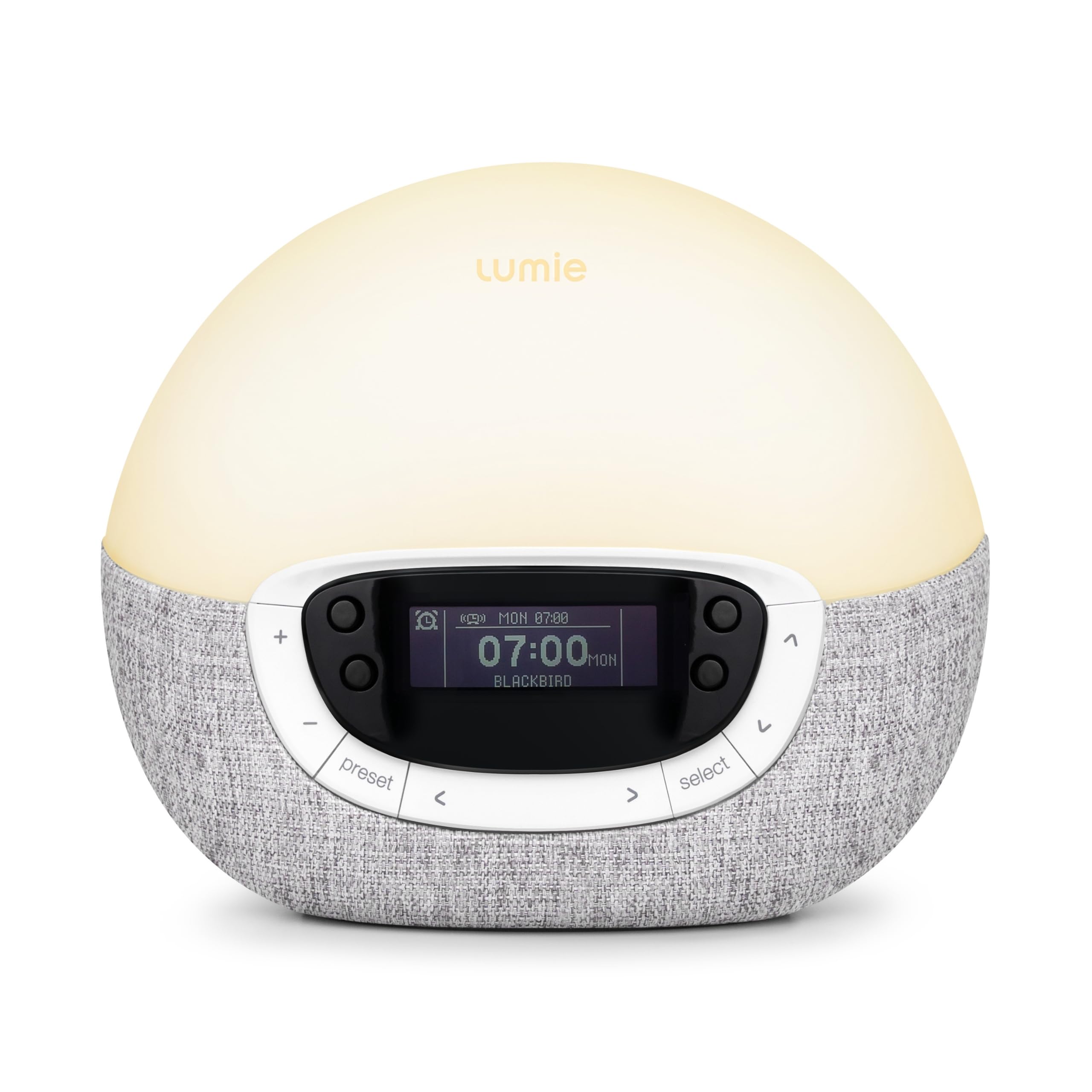 Lumie Bodyclock Shine 300 – Sunrise & Sunset Alarm Clock - Bedside Lamp with Custom Light Duration - Wake-Up, Night & Reading Light - Warm LEDs