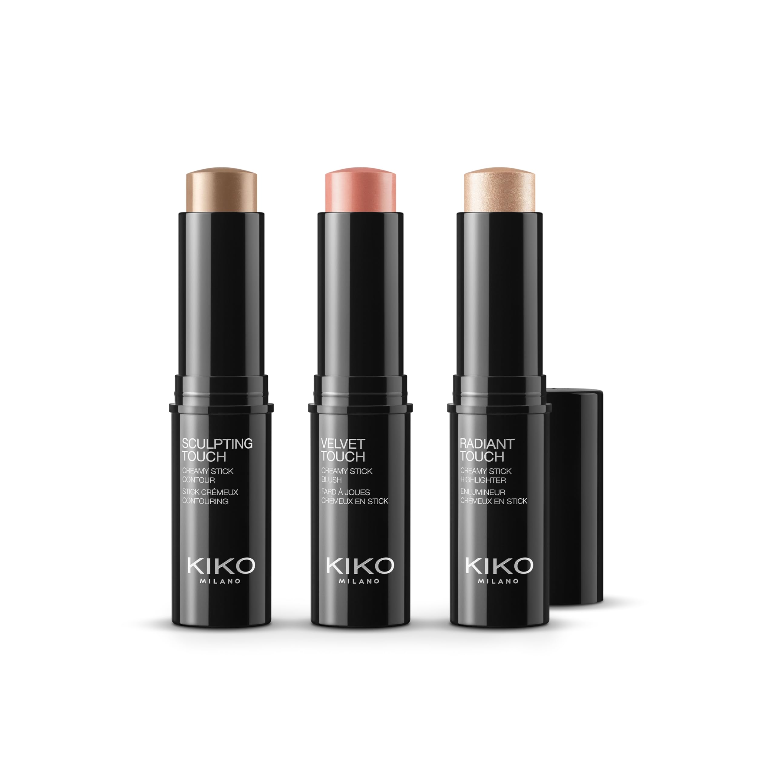 KIKO Milano Contouring Face Set 01| Make-Up Kit With 3 Sticks: Blush, Highlight And Face Contour