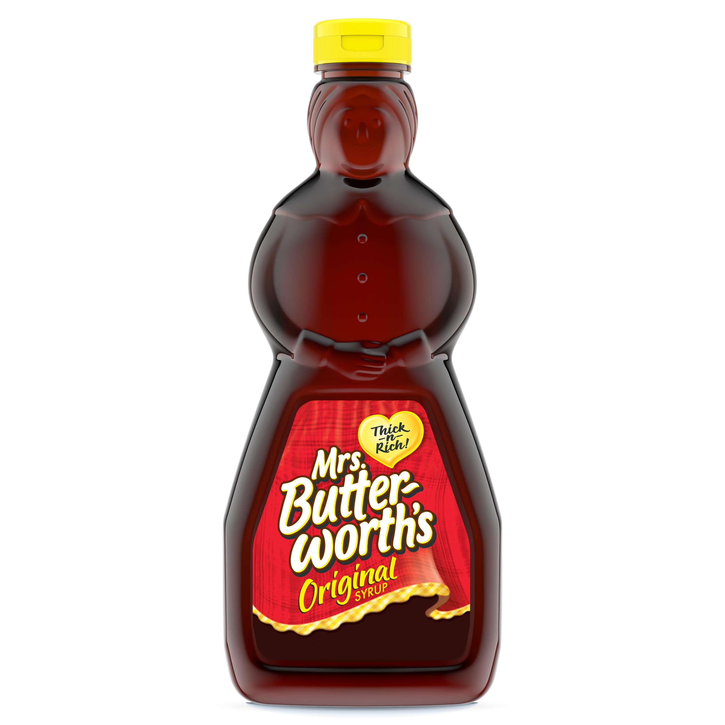 Mrs. Butterworth's Original Thick and Rich Pancake Syrup, Maple Flavored Syrup for Pancakes, Waffles and Breakfast Food, 24 Fl Oz Bottle