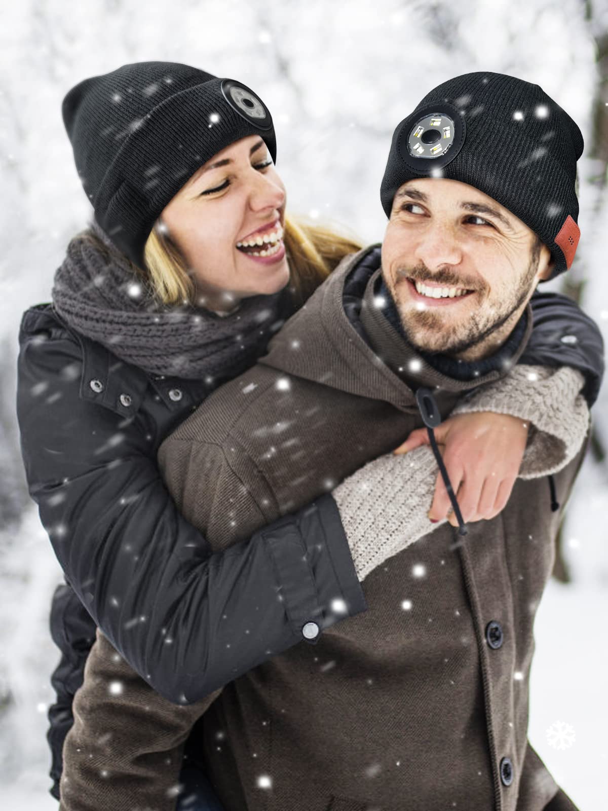 UNBON Bluetooth Beanie with Light, LED Beanie Hat with Headphones, Mens Gifts for Christmas Birthday Stocking Stuffers for Men Unique, Cool Tech Gifts for Men Teen Boys Dad Teens Him