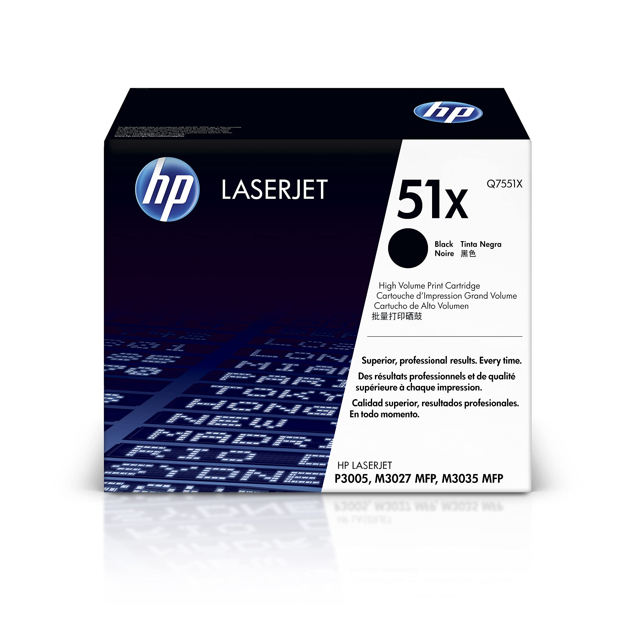HP 51X Black High-yield Toner Cartridge | Works with HP LaserJet P3005 Series; HP LaserJet M3027, M3035 MFP Series | Q7551X