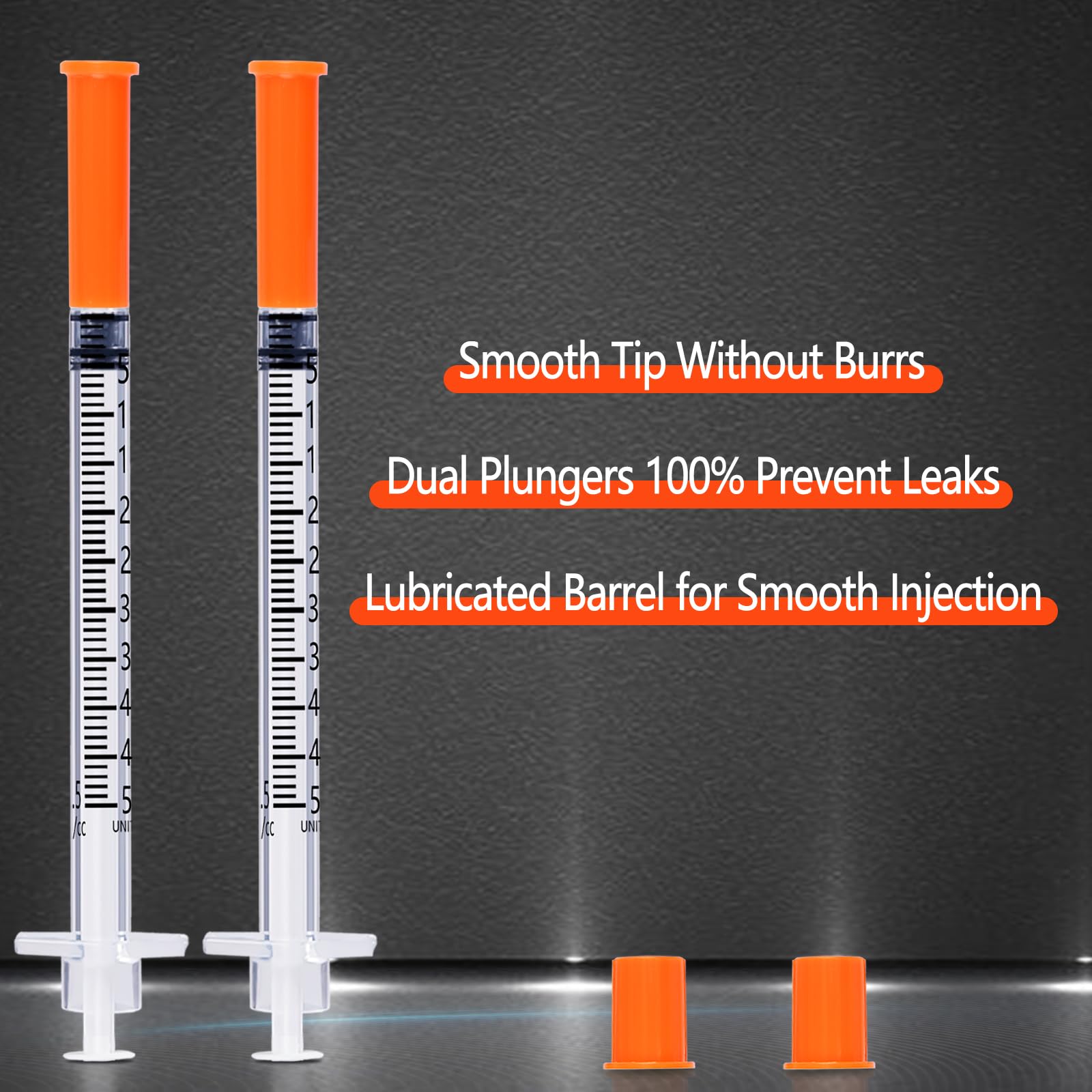 0.5 ml/cc 30G 5/16 Inch Syringes, U-100 Lab Tools Syringe, Individual Wrapped, 25 Pack