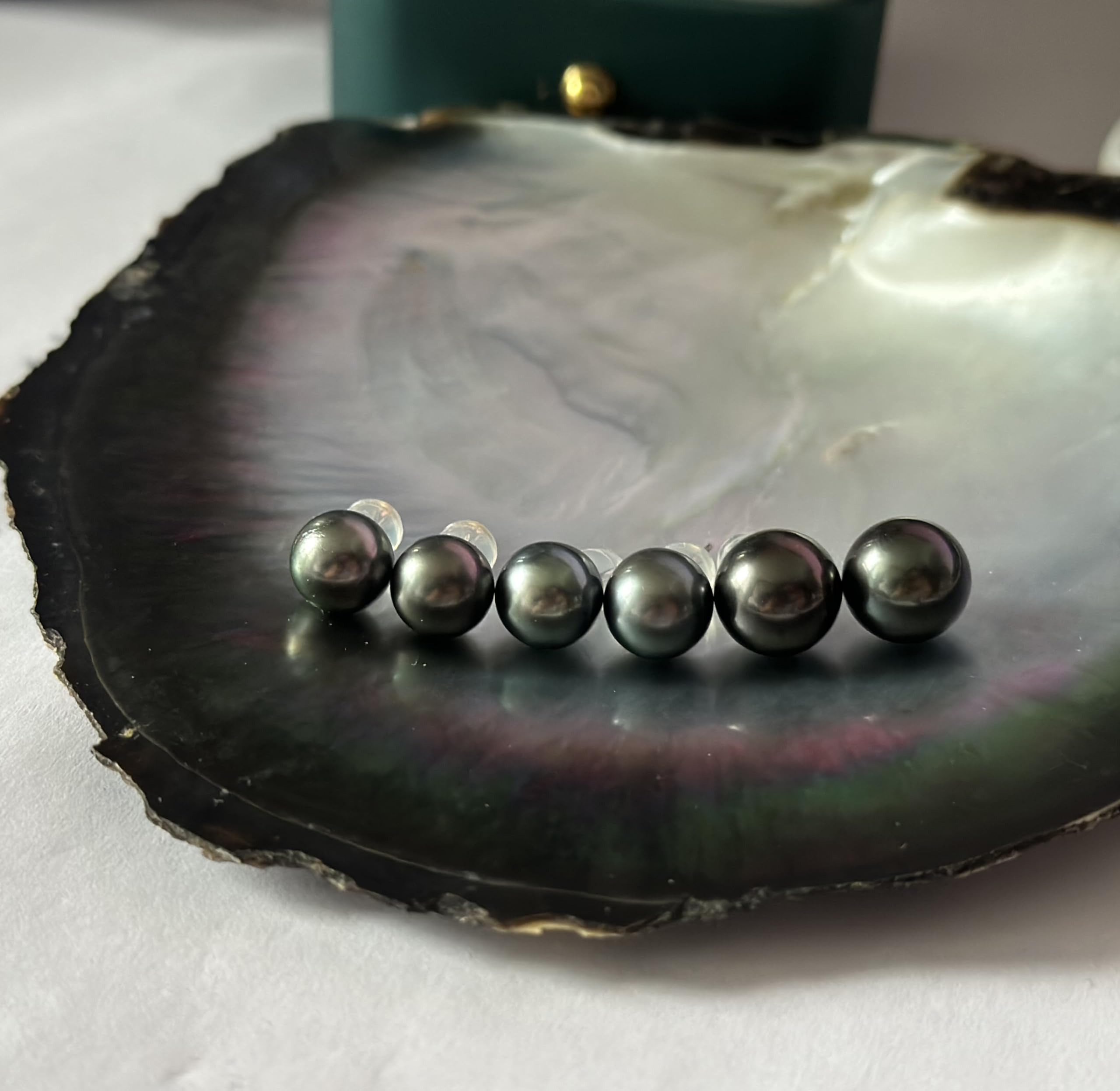 NONNYL Gifts for Wife Anniversary Pearl Stud Earrings for Women- Genuine Handpicked Nature Tahitian Black Pearls Earring- Birthday Christmas Mothers Day Valentines Jewelry Gifts