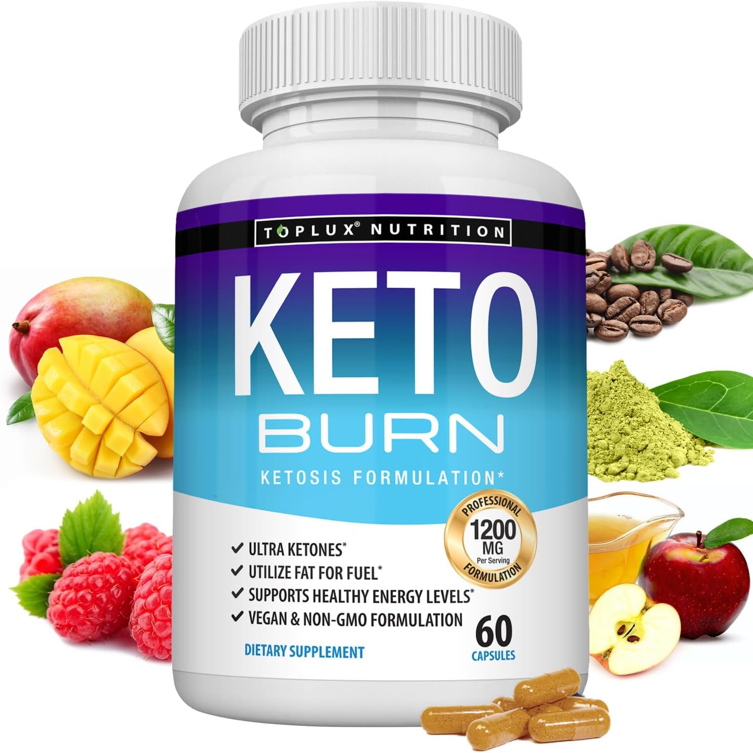 Keto Burn Pills Ketosis - 1200 Mg Ultra Advanced Natural Ketogenic Using Ketone Diet Support Energy Focus Men Women 60 Capsules