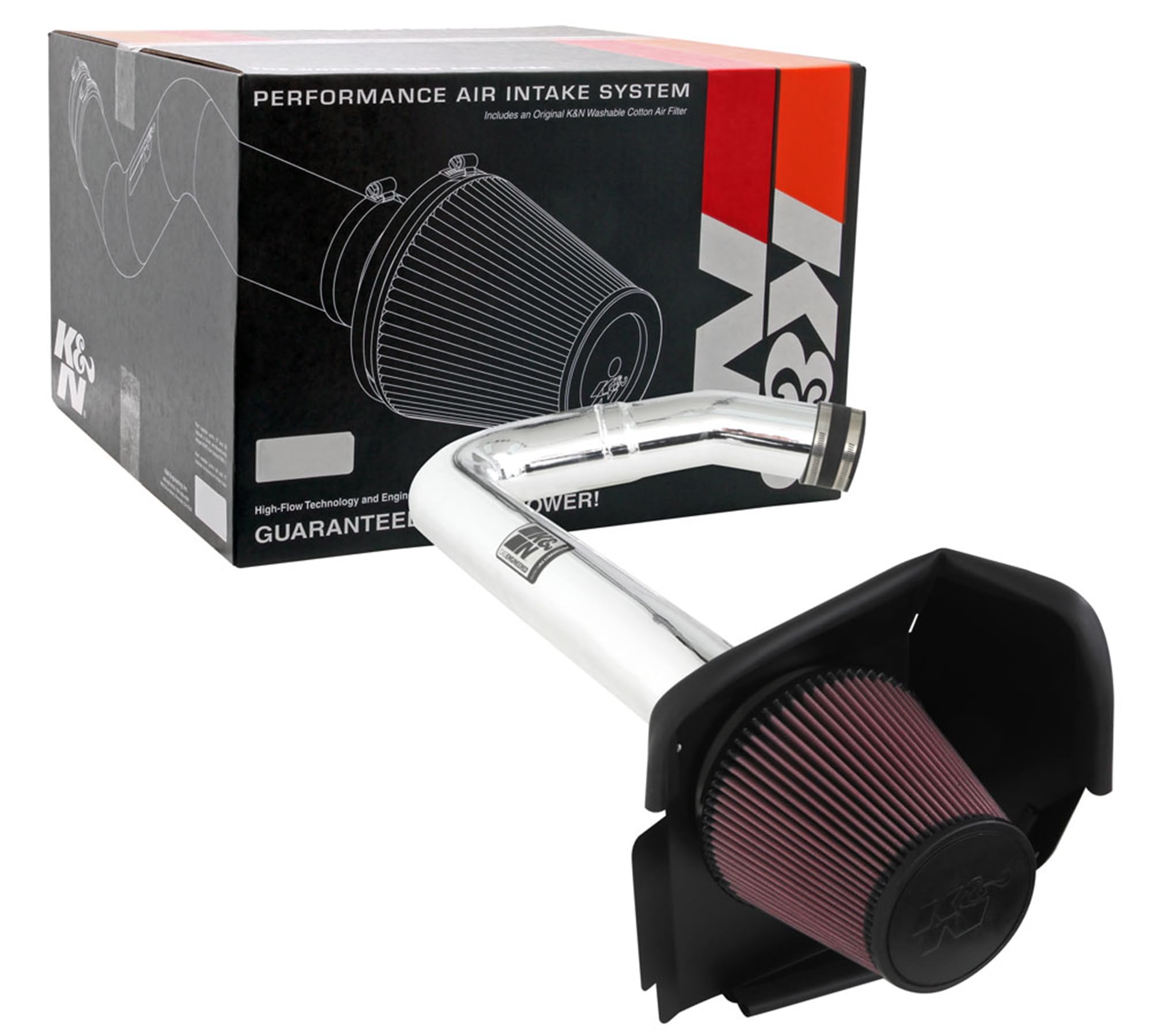 K&N Cold Air Intake Kit: Increase Acceleration & Engine Growl, Guaranteed to Increase Horsepower up to 7HP: Compatible with 3.6L, V6, 2011-2019 Dodge/Chrysler (Challenger, Charger, 300, C), 69-2544TP