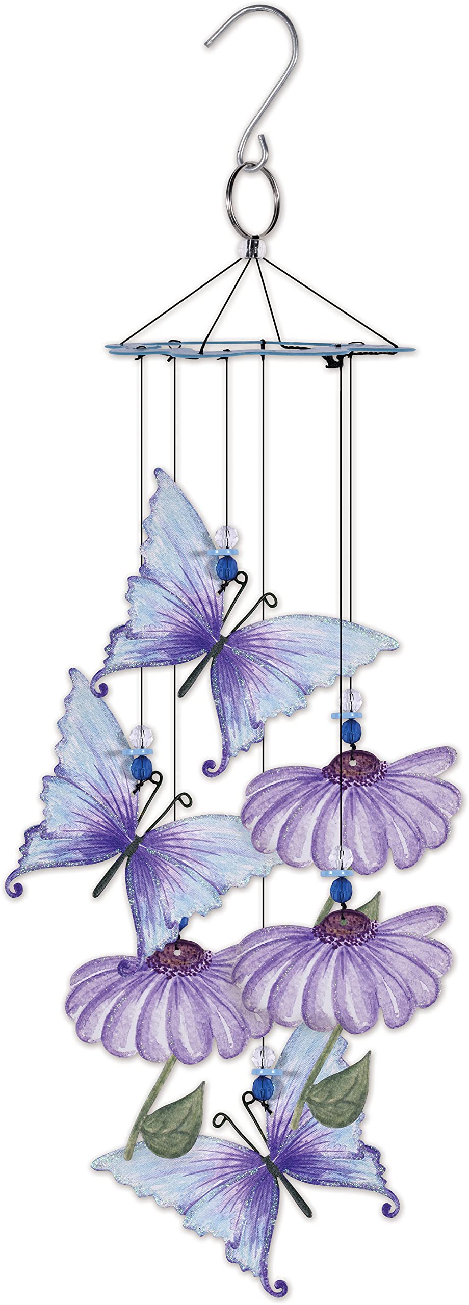 Sunset Vista Designs 93719 Painted Gardens-15-Inch Handcrafted Wind Chime, Butterfly