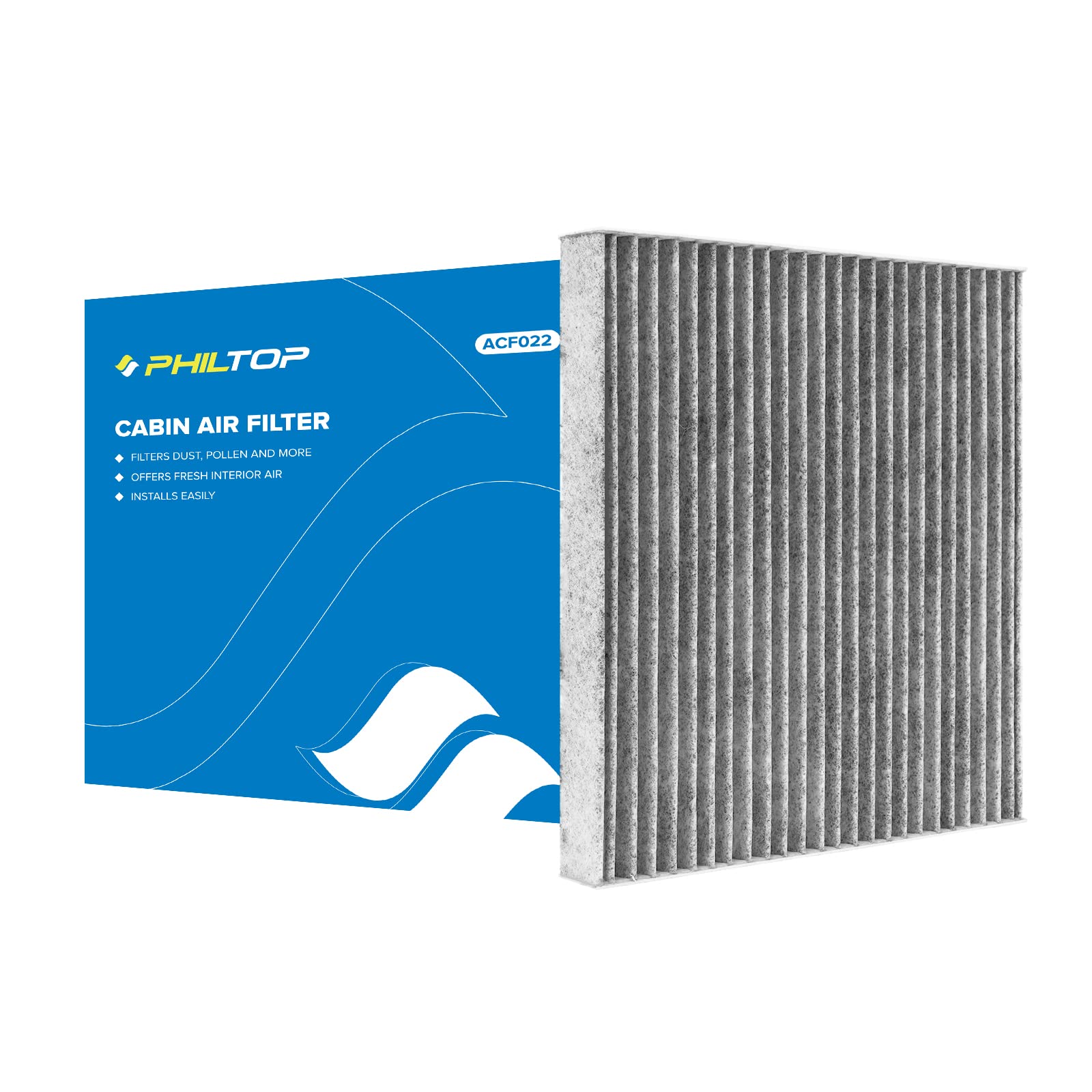 PHILTOP Cabin Air Filter, Replacement for ACF022 (CF11671) CX7, RAM1500, 2500, 3500, 4500, 5500, Premium Cabin Filter with Activated Carbon Filter Up Dust Pollen Odor