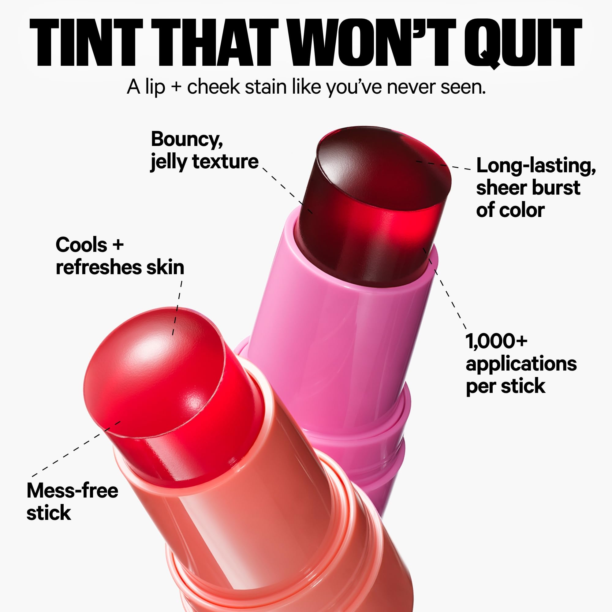 Milk Makeup Cooling Water Jelly Tint, Spritz (Coral) - 0.17 oz - Sheer Lip & Cheek Stain - Buildable Watercolor Finish - 1,000+ Swipes Per Stick - Vegan, Cruelty Free
