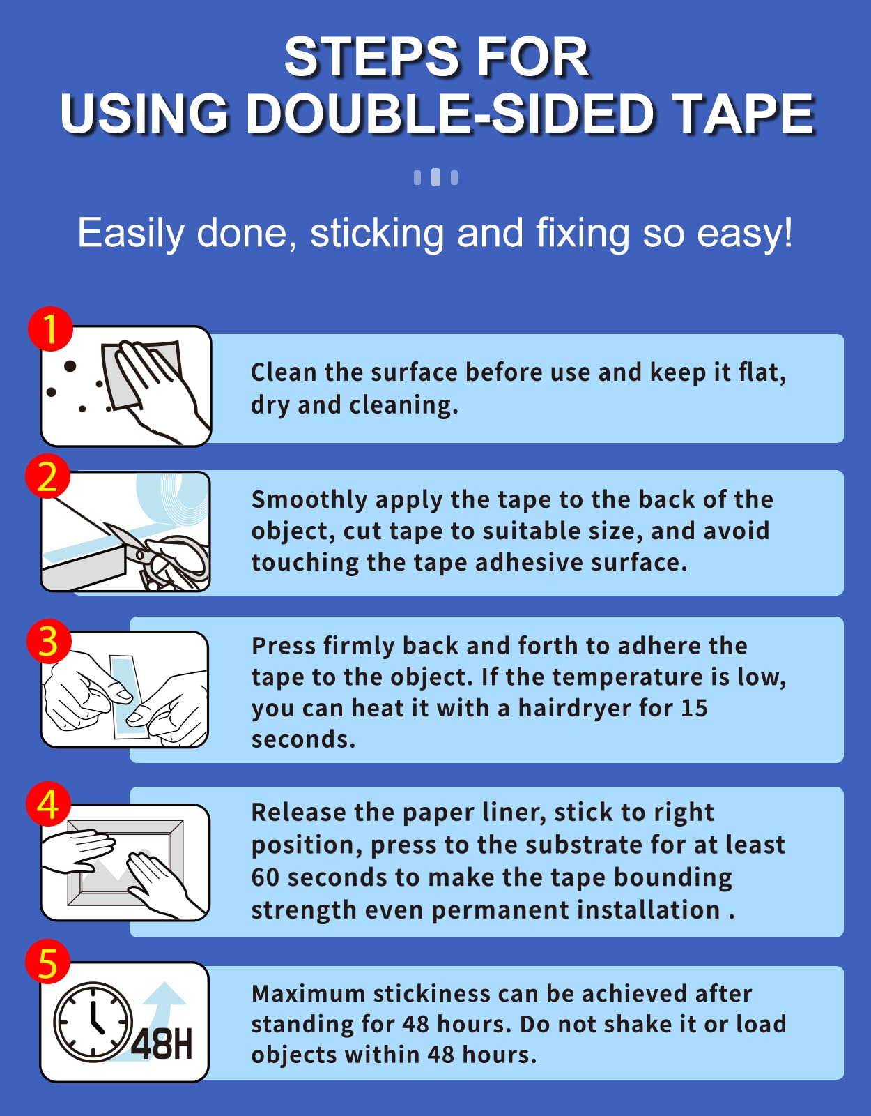 PHIXBEAR Strongest Double Sided Tape,Waterproof Heavy Duty Mounting Tape Made of 3M PE, Length 29.5 Ft (Width 1.18in & 0.59in), White Strong Adhesive Foam Tape for Walls Decor Picture Strips