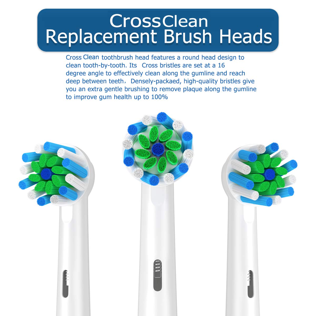 AOBAMA Replacement Toothbrush Heads Compatible with Oral B Braun- Pack of 8 Electric Toothbrush Heads for Oral b-Toothbrush Head Refills for Oral B Pro 1000, 500, 3000, 8000
