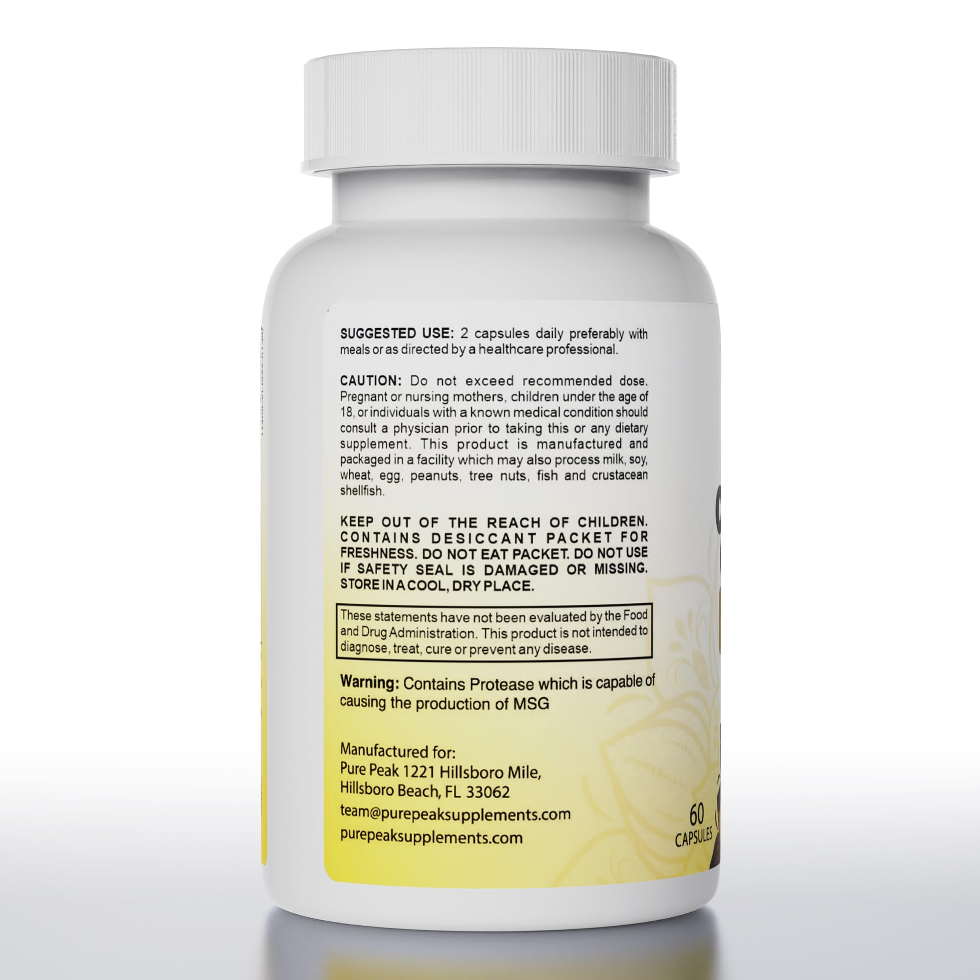 Pure Peak Candida Cleanse - Gut & Colon Support (60 Capsules) - for Men & Women - Natural Herbs for Intestinal Detox - Oregano Leaf, Wormwood, Black Walnut, Caprylic Acid