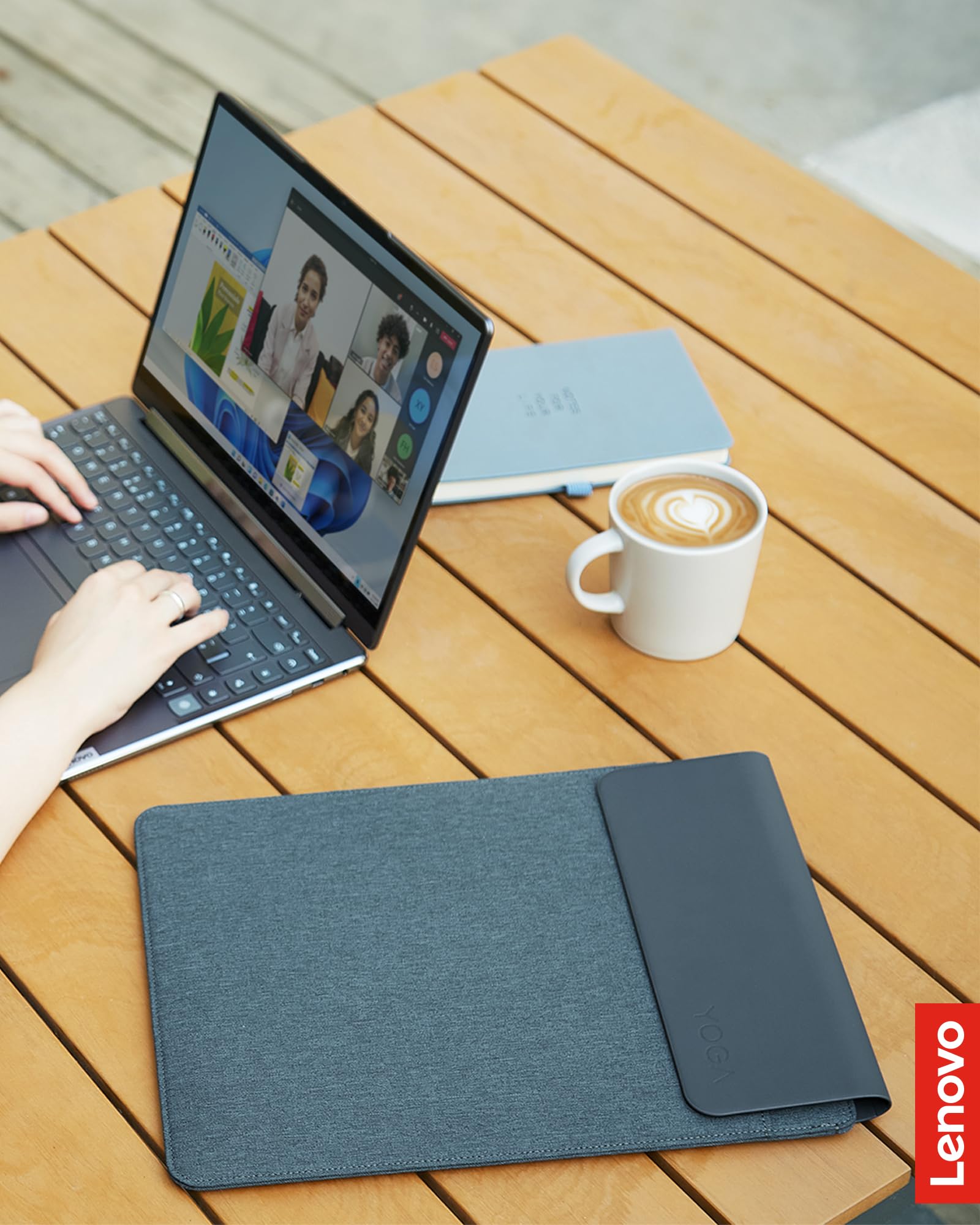 Lenovo Slim Laptop Sleeve 14 Inch Notebook/Tablet - Compatible with MacBook Air/Pro - Eco-Friendly Lightweight Case with Accessory Pocket & Magnetic Closure - Teal