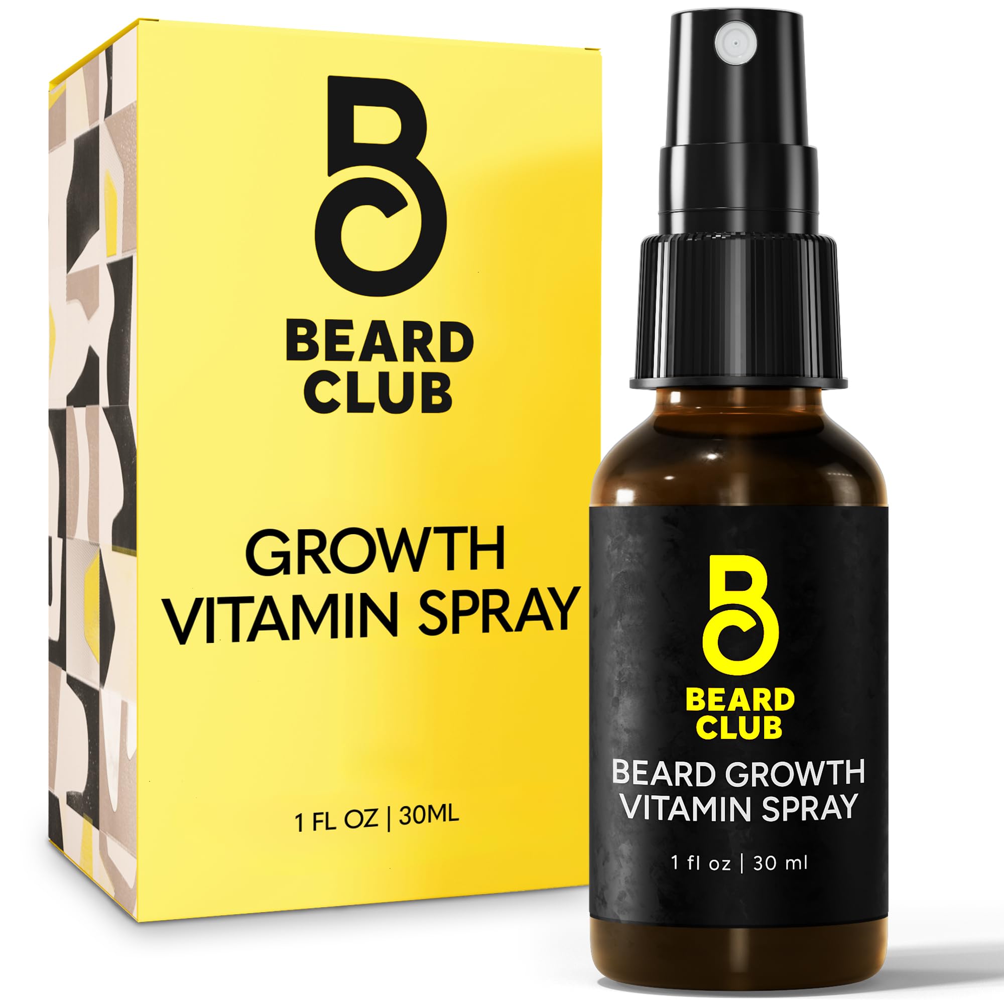 The Beard Club Biotin Vitamin Spray for Facial Hair Growth - Natural Formula for Fuller, Thicker Beard, Easy-to-Use, Nourishing & Soothing for All Beard Types & Skin