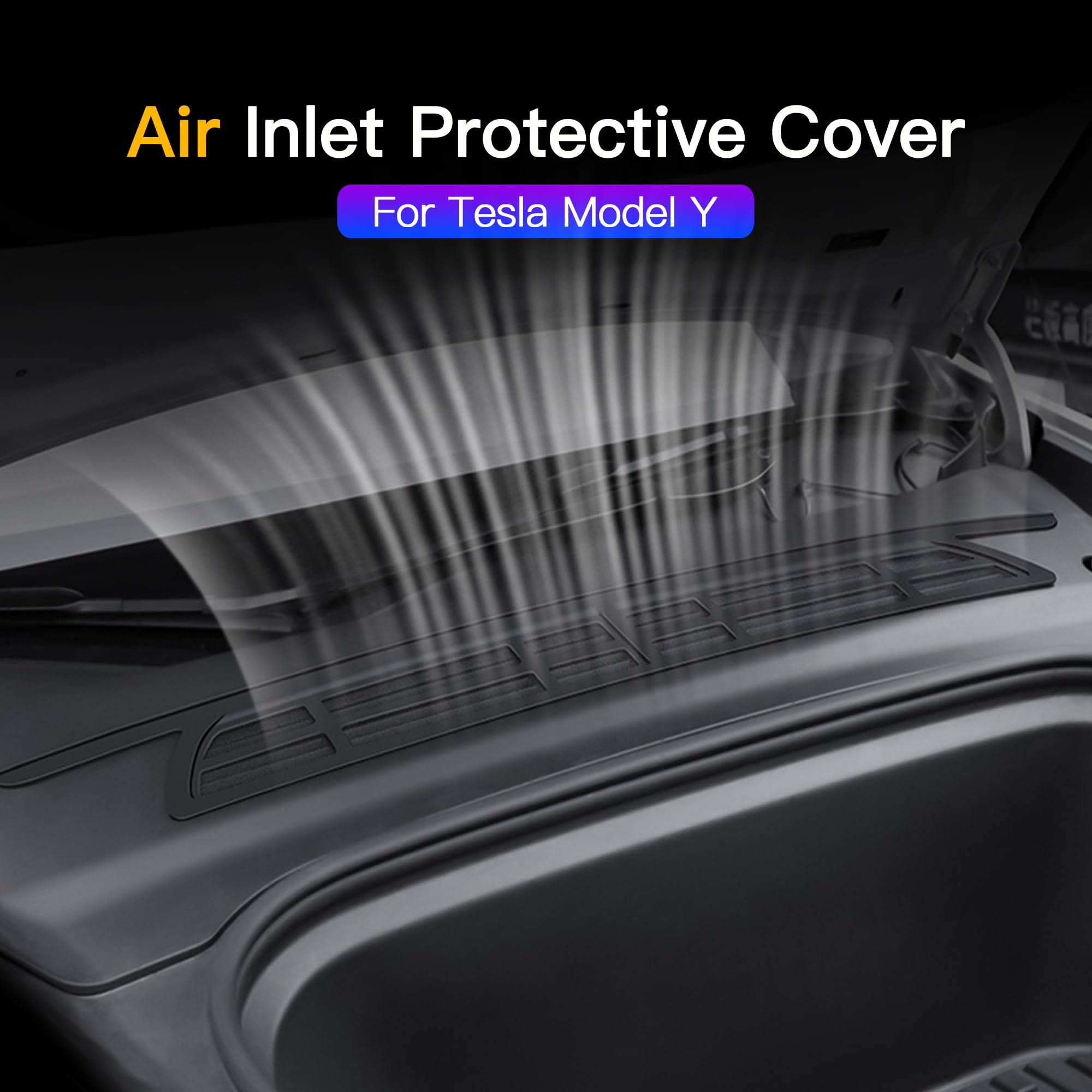 HSB Air Inlet Protective Cover Compatible for Tesla Model Y 2021 2022 2023 2024,Air-conditioning Air Intake Grille,ABS Plastic Air Vent Intake Air Flow Grille Accessories