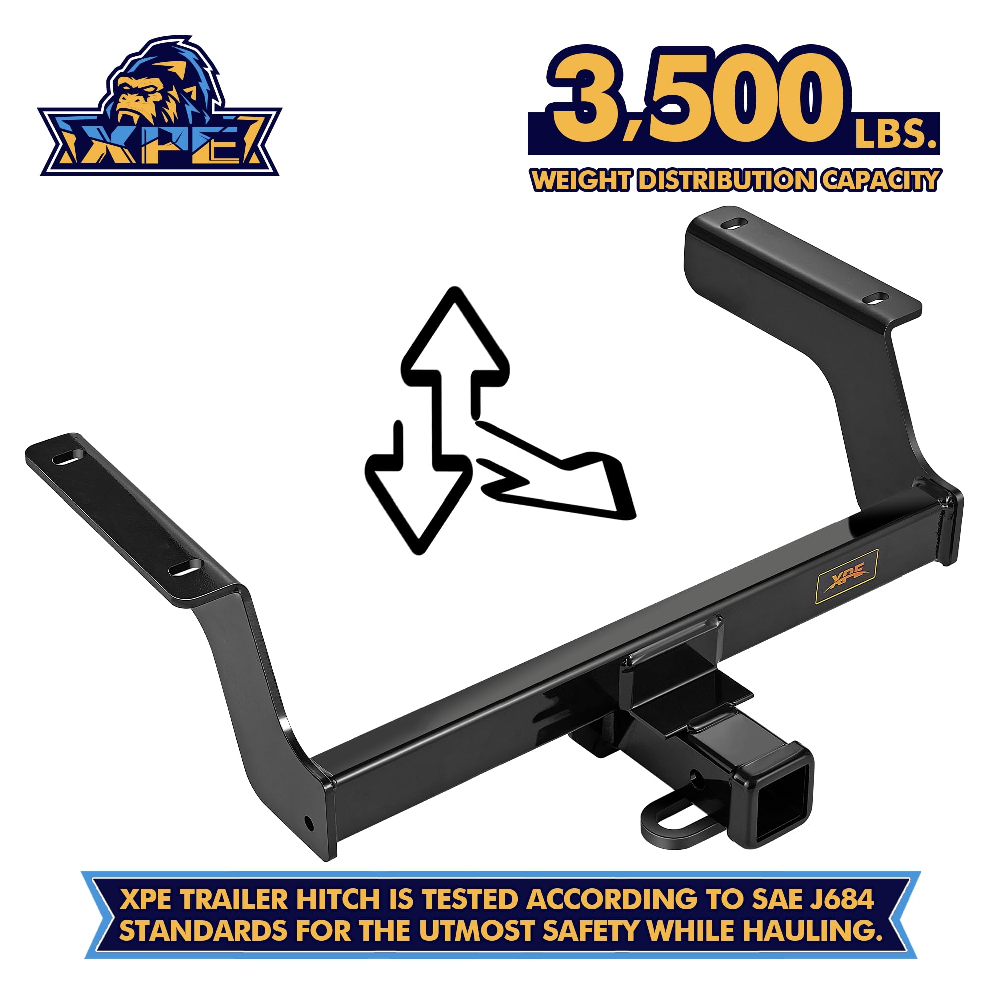 XPE Class 3 Trailer Hitch Compatible with (2018-2024) Subaru Crosstrek,2-inch Hitch Receiver with Bolts and Fishing Wire,Tow Hitch with Anti-Rust Gloss Powder Coat, Black Car Hitch