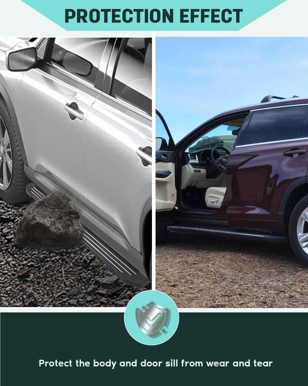 SCITOO Nerf Bar Running Board Side Step Fit for 2007-2013 For BMW X5 Crew Cab Plastic 30% Aluminum Alloy 40% Iron 30% Rock Sliders